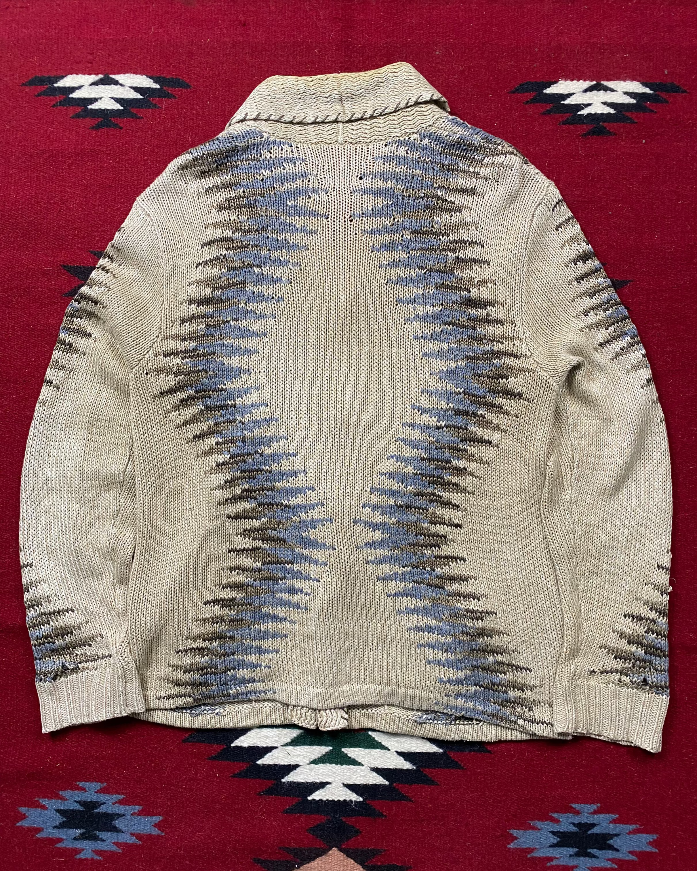 RRL Southwestern Linen/Cotton Knitted Cardigan