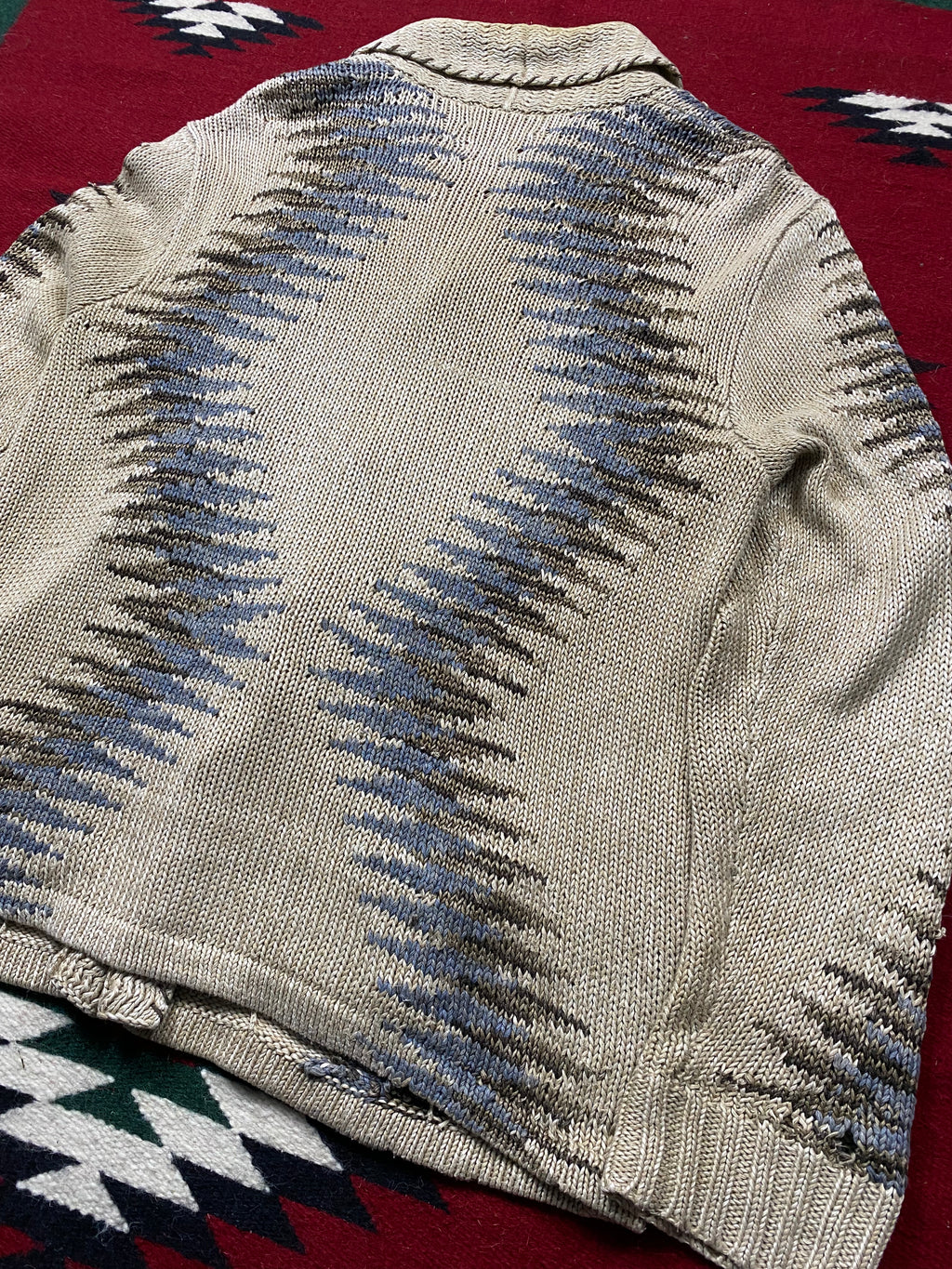 RRL Southwestern Linen/Cotton Knitted Cardigan