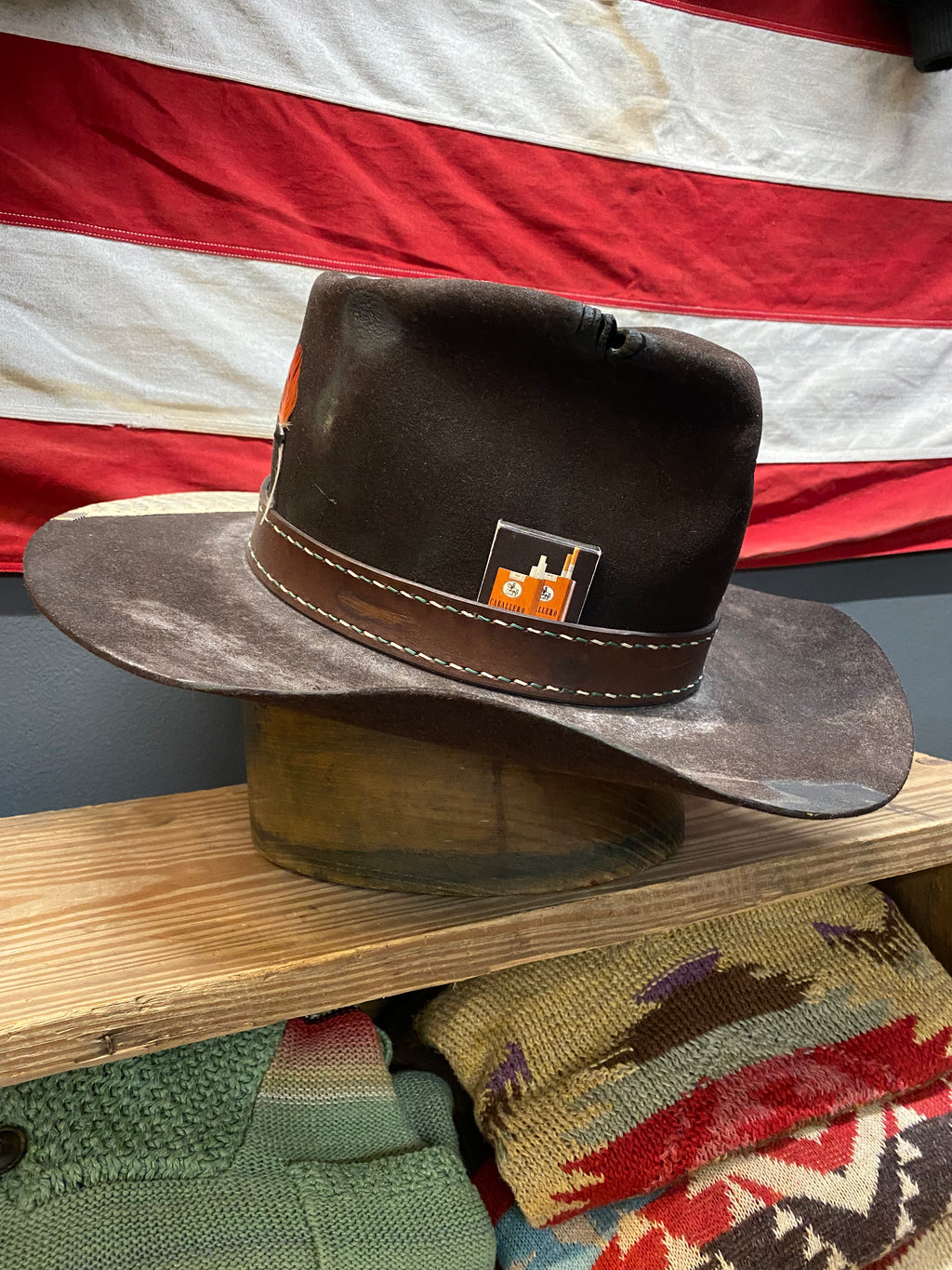 Outpost x Silverster Maria Rabbit Felt Snakeskin Western Hat