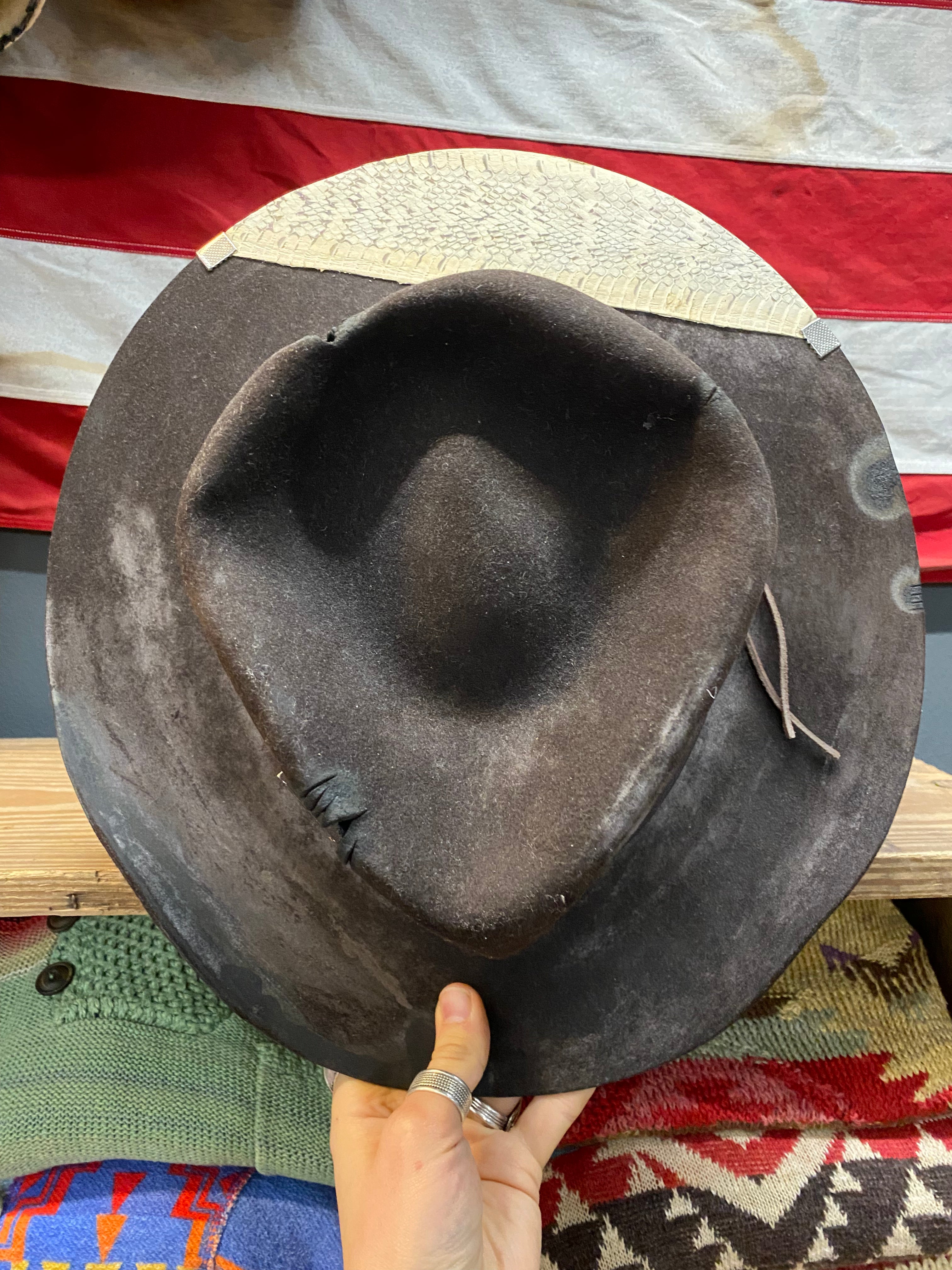 Outpost x Silverster Maria Rabbit Felt Snakeskin Western Hat