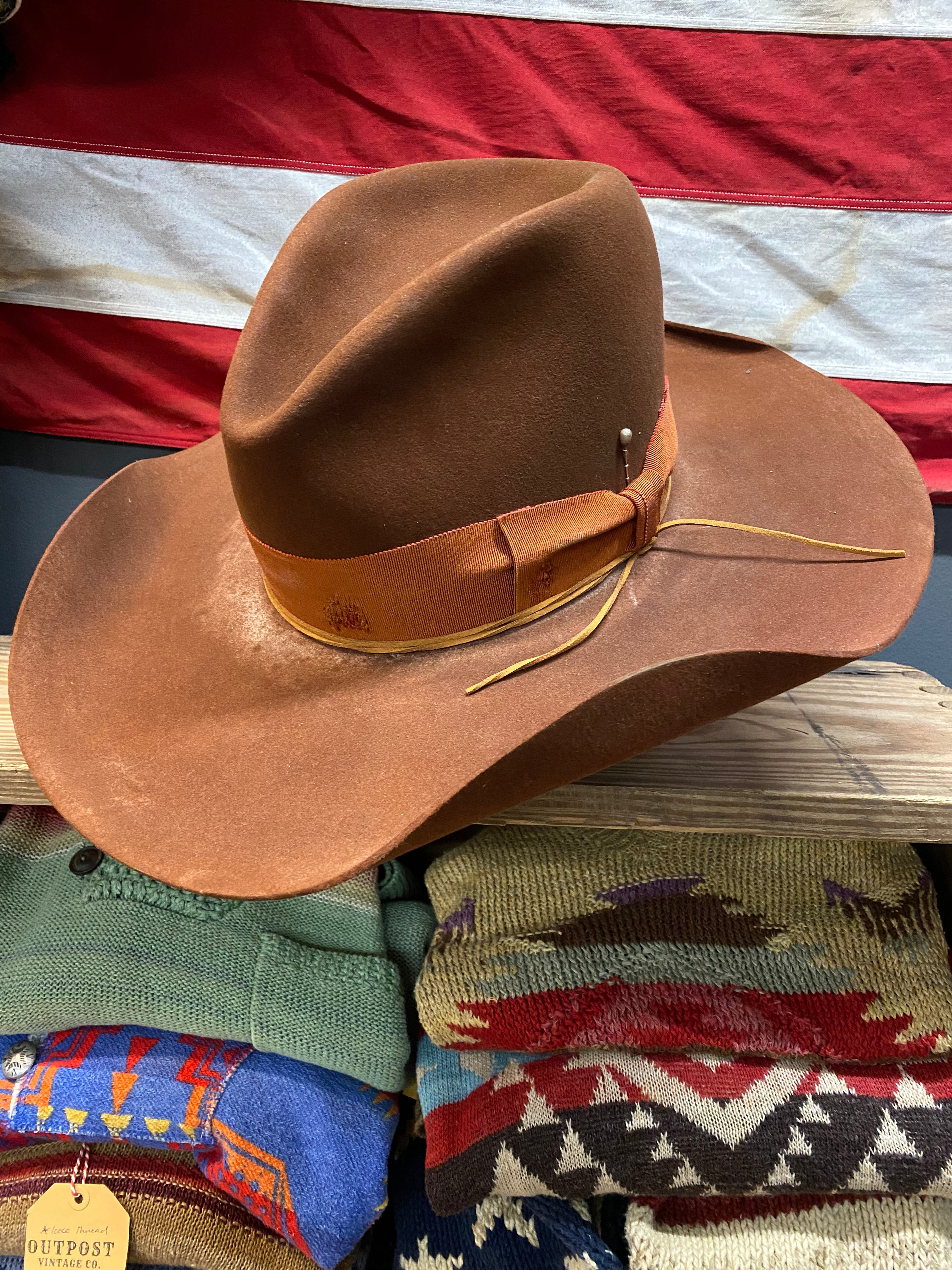 Outpost x Silvester Maria Wide Brim Western Hat (Brown)