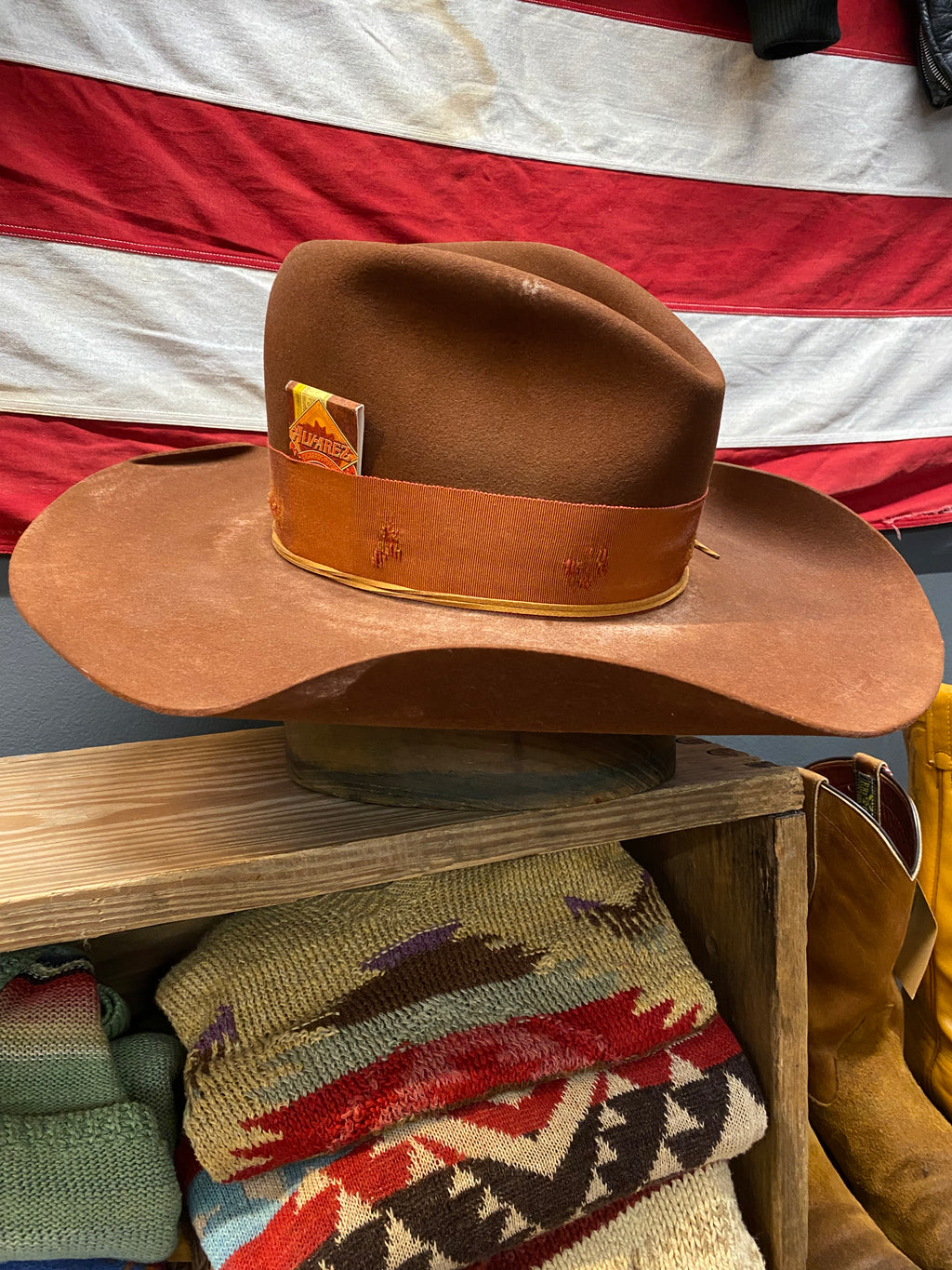 Outpost x Silvester Maria Wide Brim Western Hat (Brown)