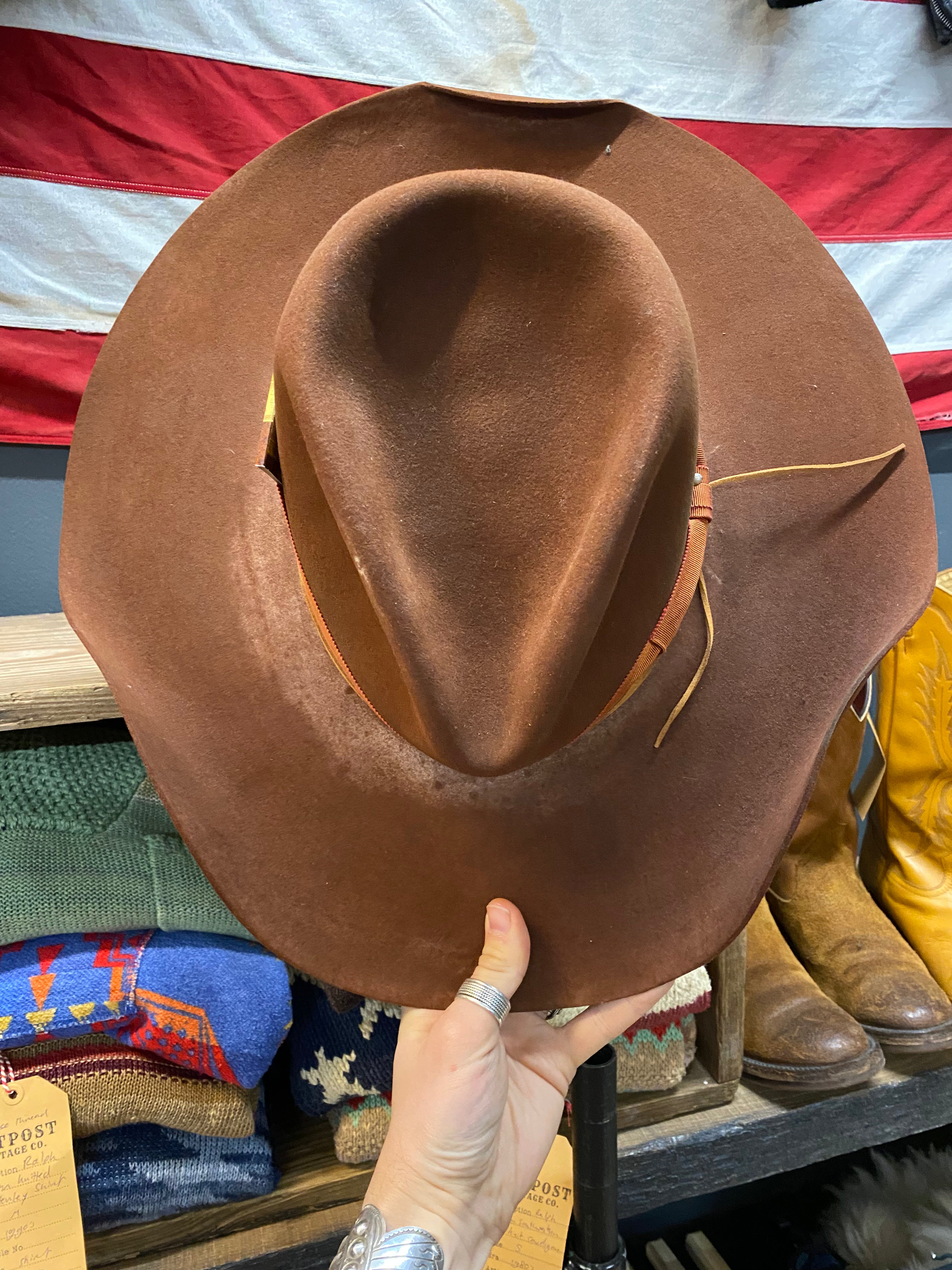 Outpost x Silvester Maria Wide Brim Western Hat (Brown)
