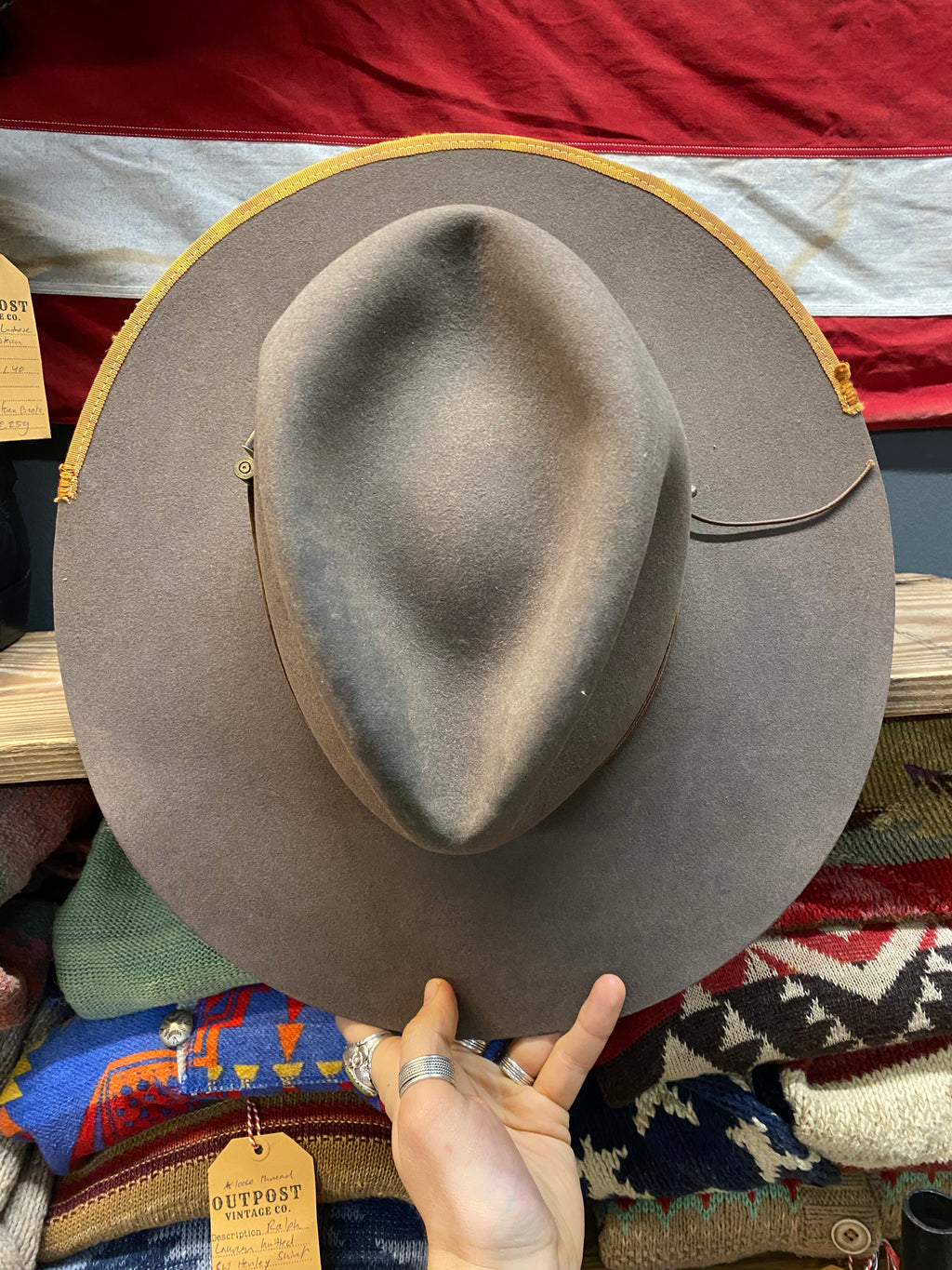 Outpost x Silvester Maria Wide Brim Snakeskin Western Hat (Grey)