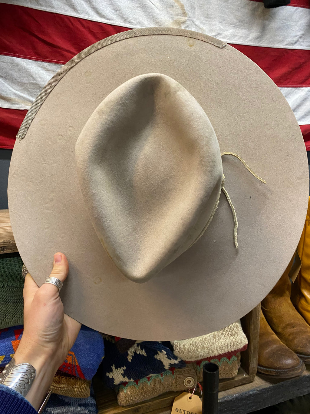 Outpost x Silvester Maria Silverbelly Wide Brim Western Hat