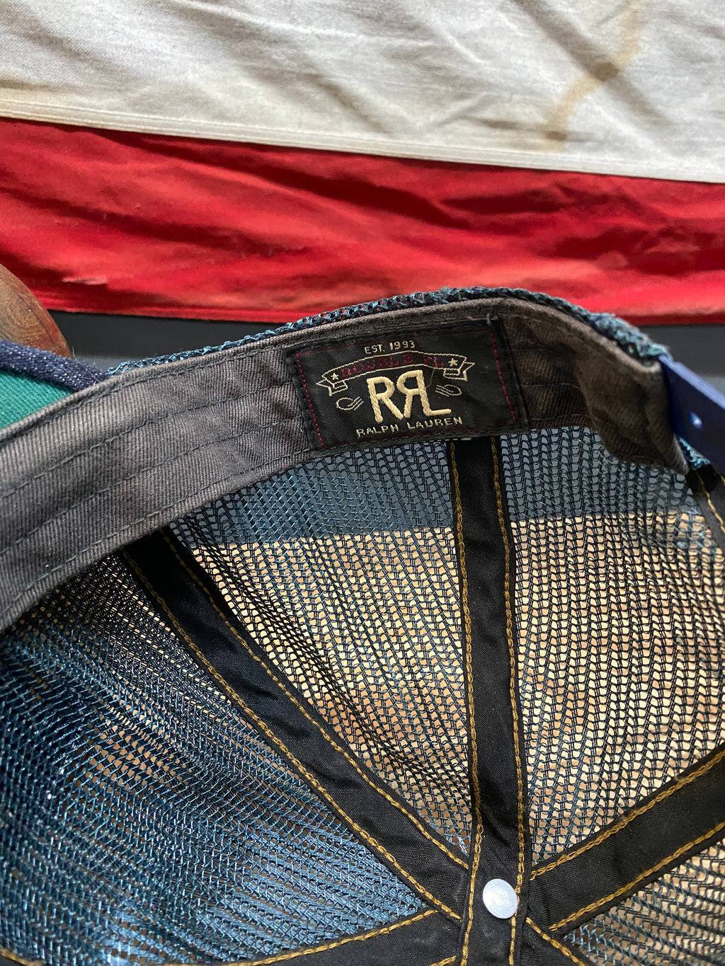 RRL Lightning Denim Trucker Cap