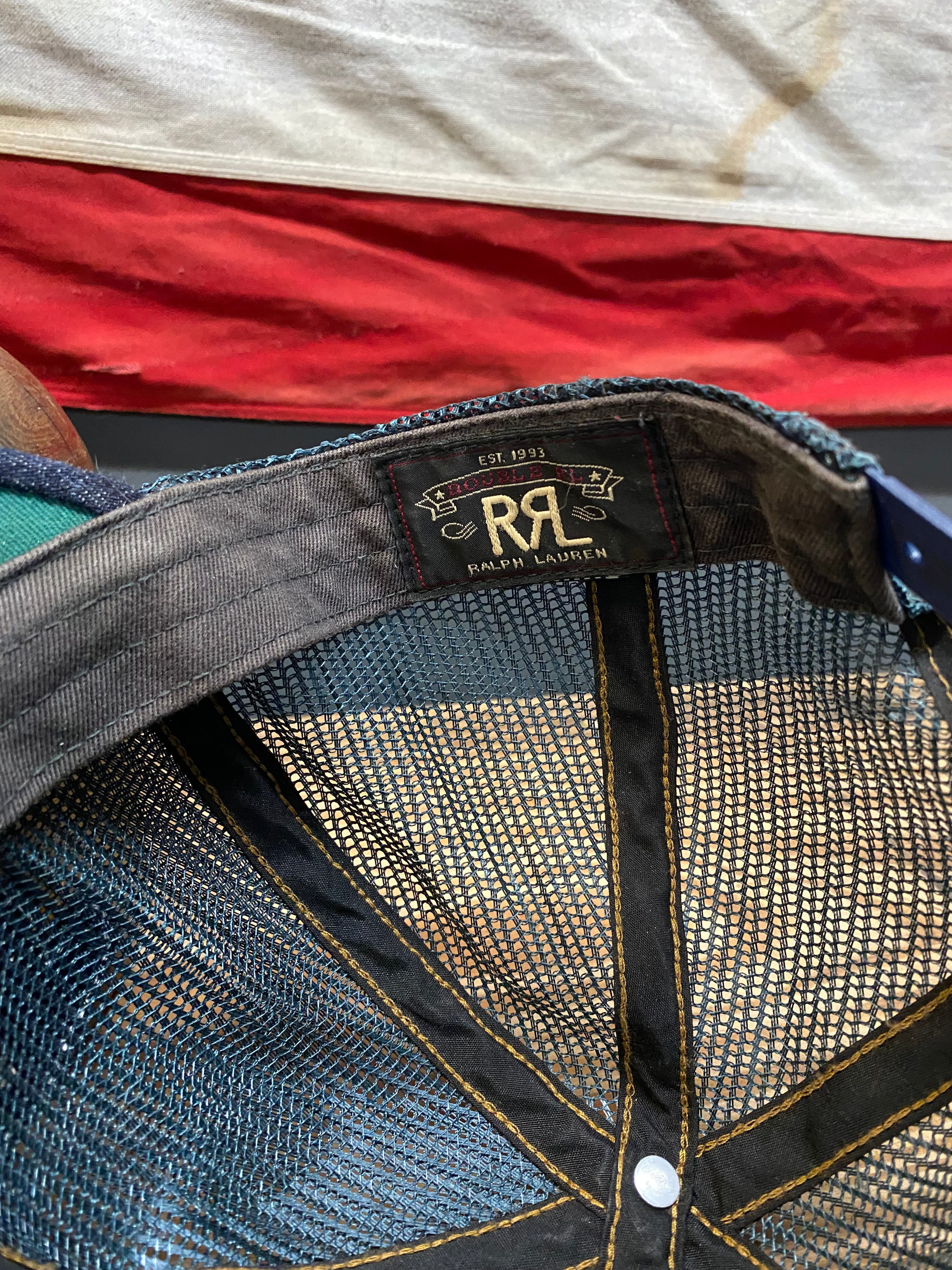RRL Lightning Denim Trucker Cap