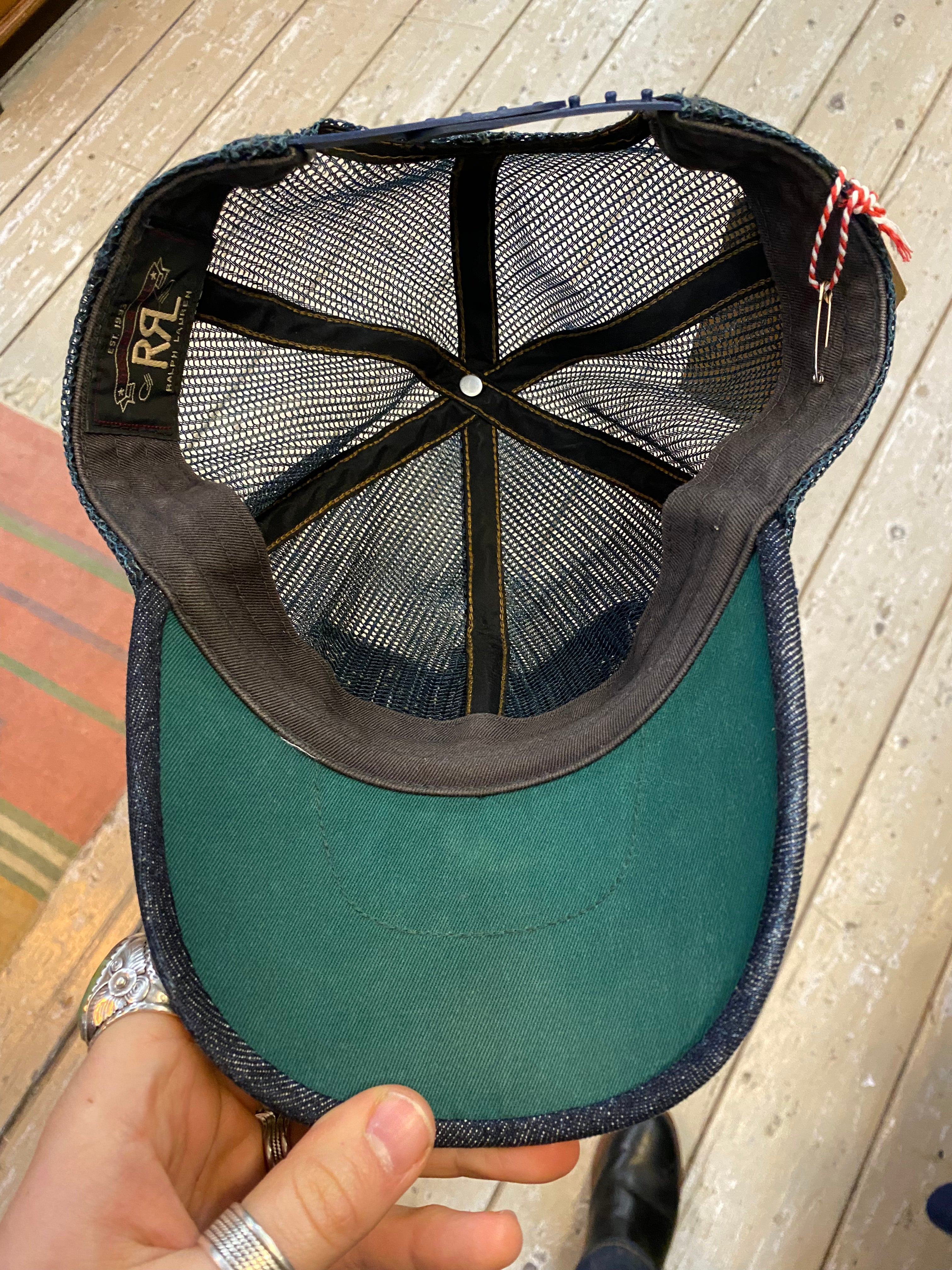 RRL Lightning Denim Trucker Cap