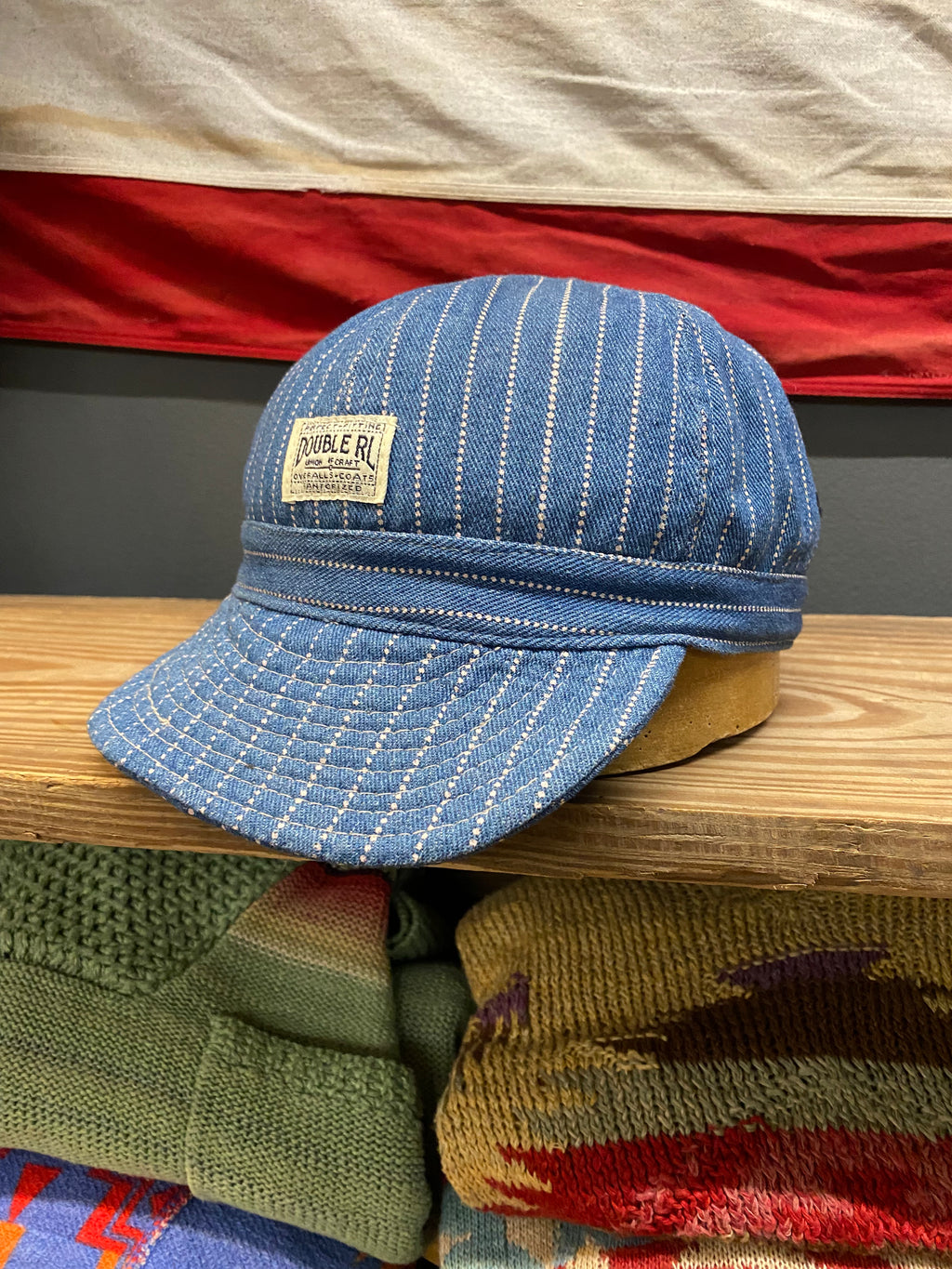 RRL Hickory Stripe Worker Cap