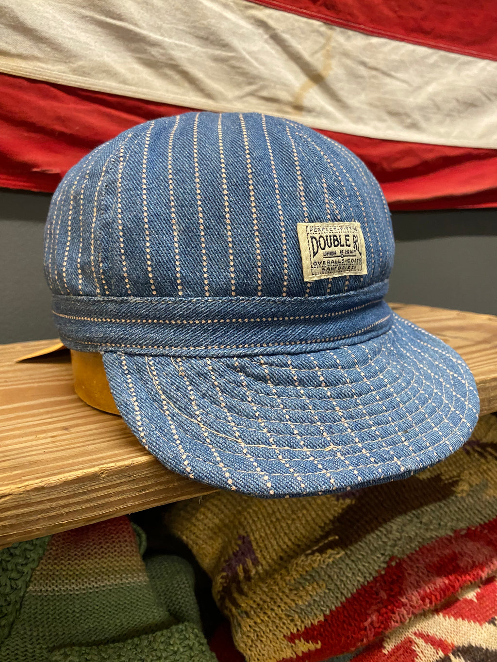 RRL Hickory Stripe Worker Cap