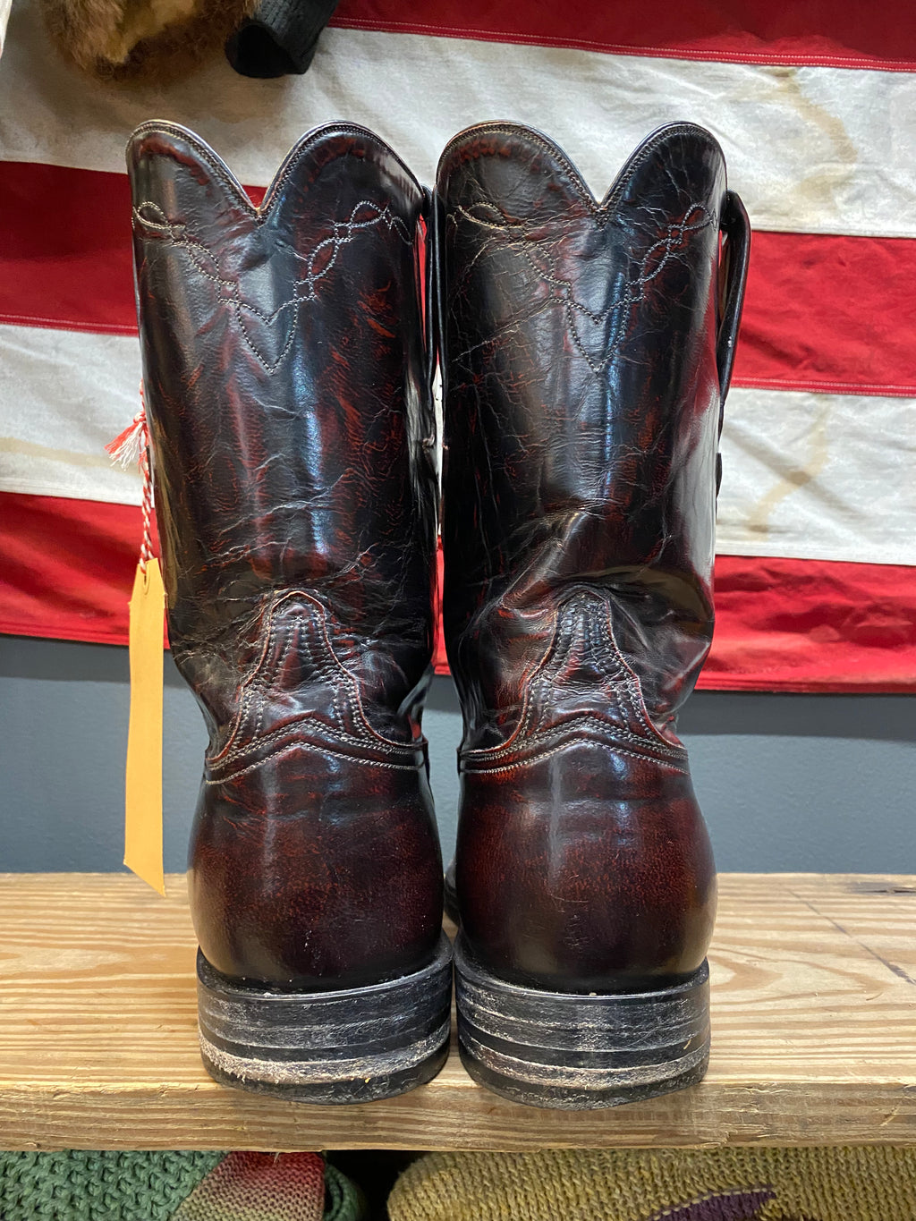 Lucchese Classics Handmade Bordeaux Round Toe Boots With Bootsocks