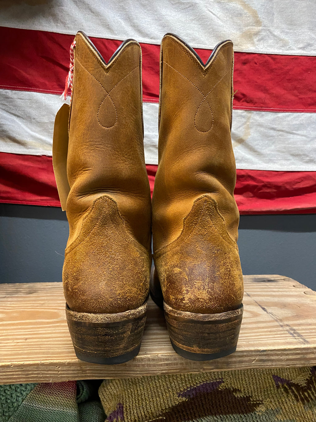 RRL Suede Leather Round Toe Western Worker Boots