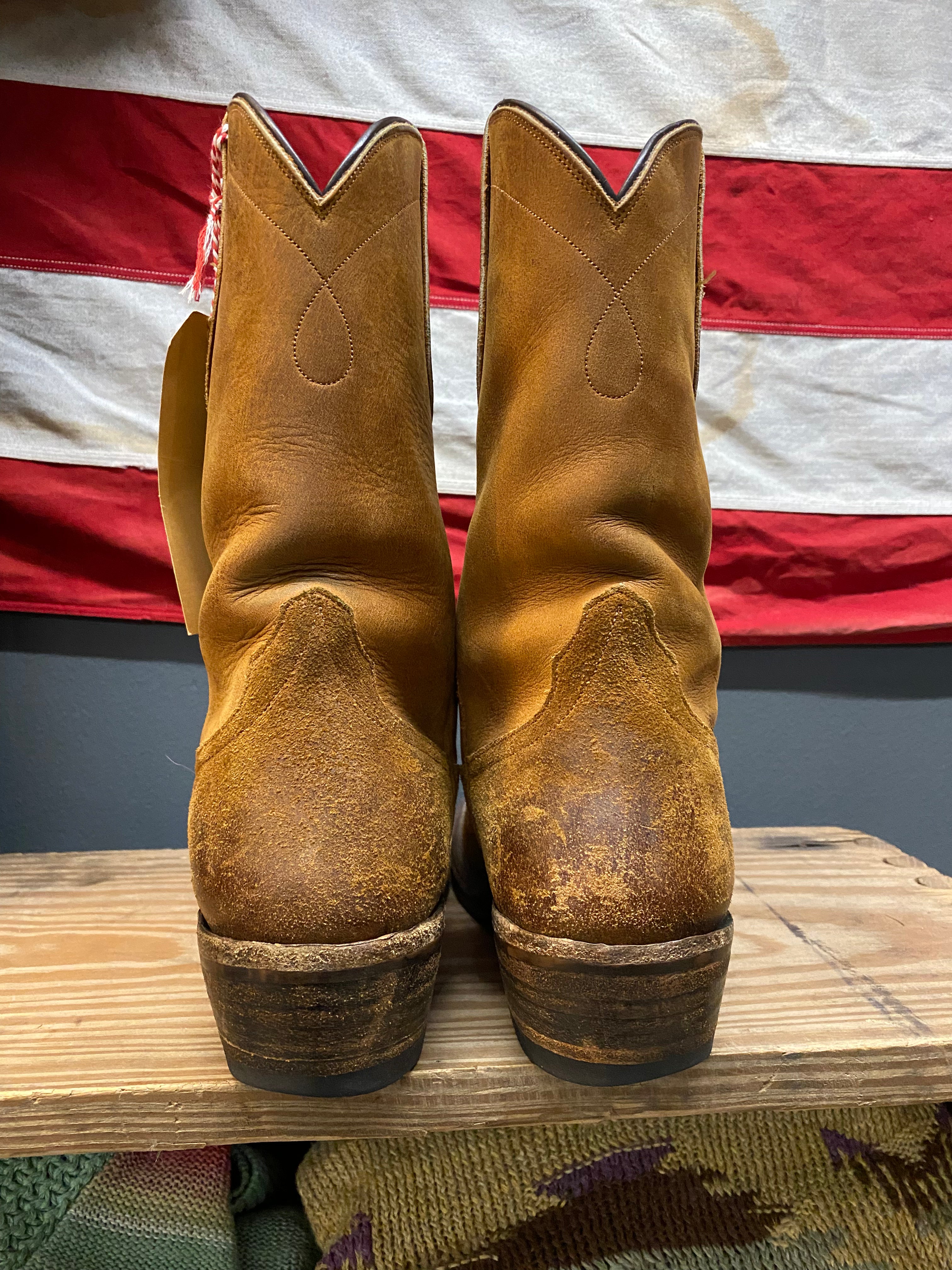 RRL Suede Leather Round Toe Western Worker Boots