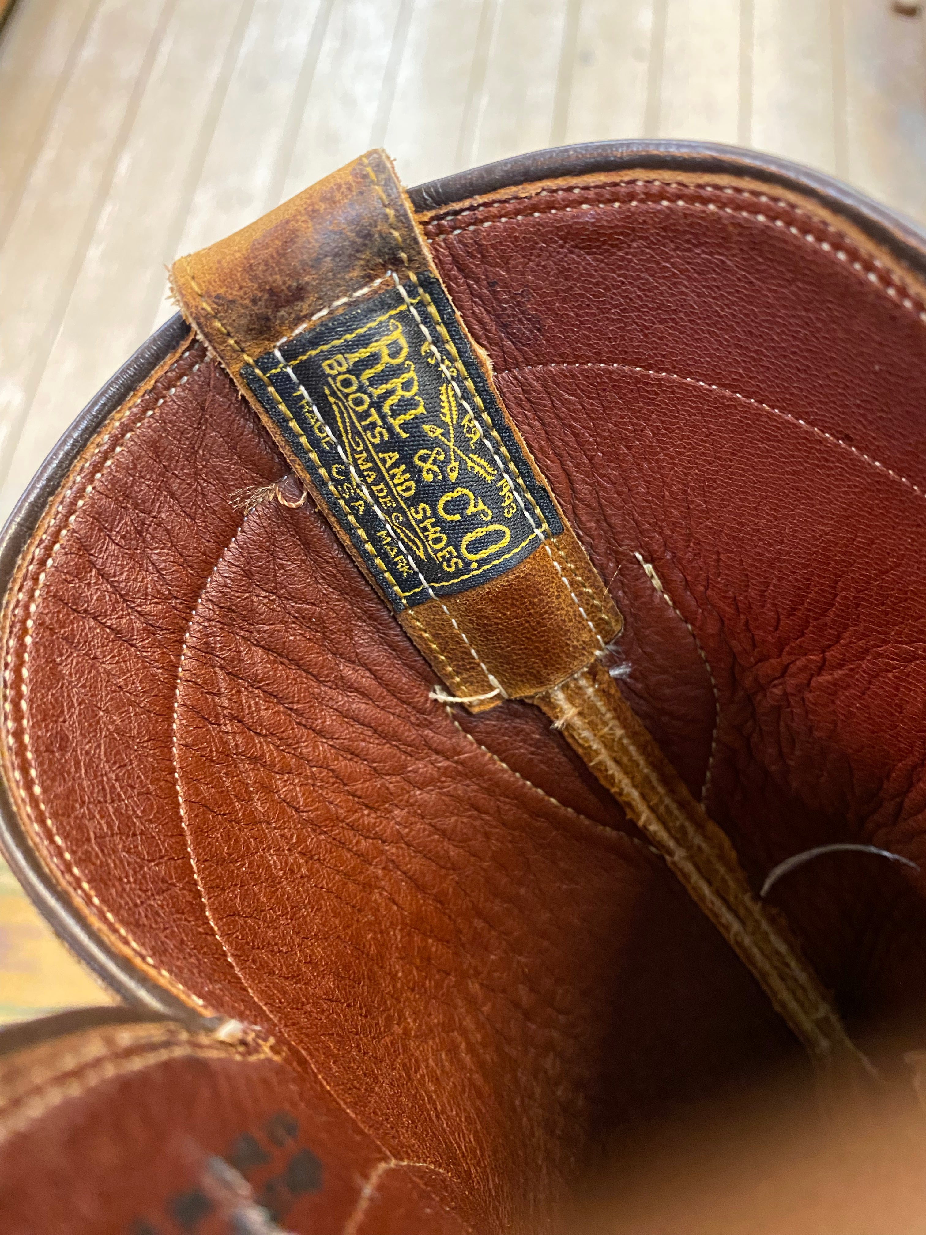 RRL Suede Leather Round Toe Western Worker Boots