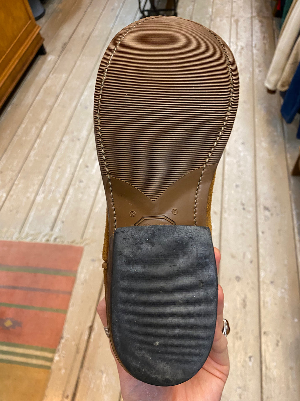RRL Suede Leather Round Toe Western Worker Boots