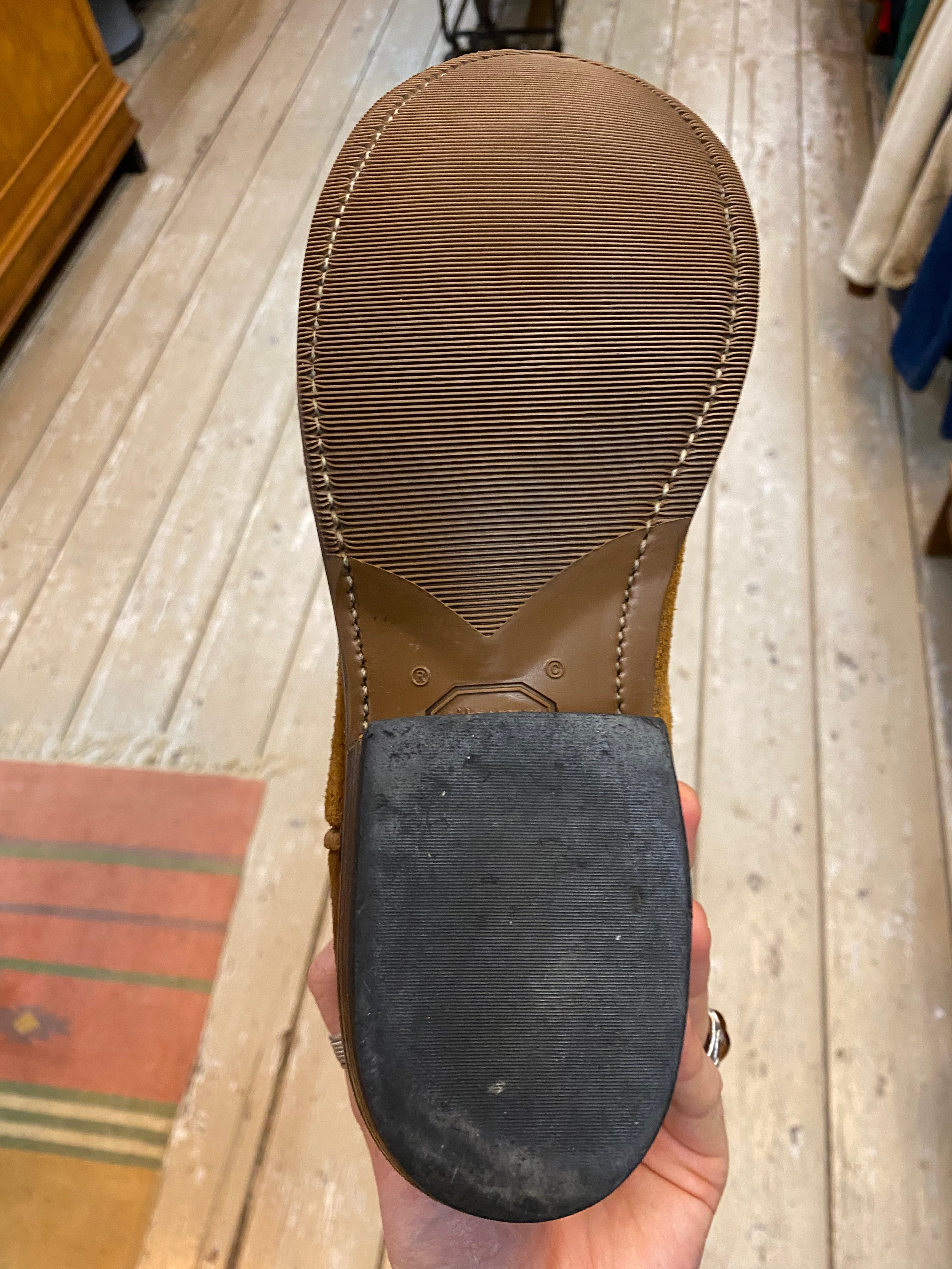 RRL Suede Leather Round Toe Western Worker Boots