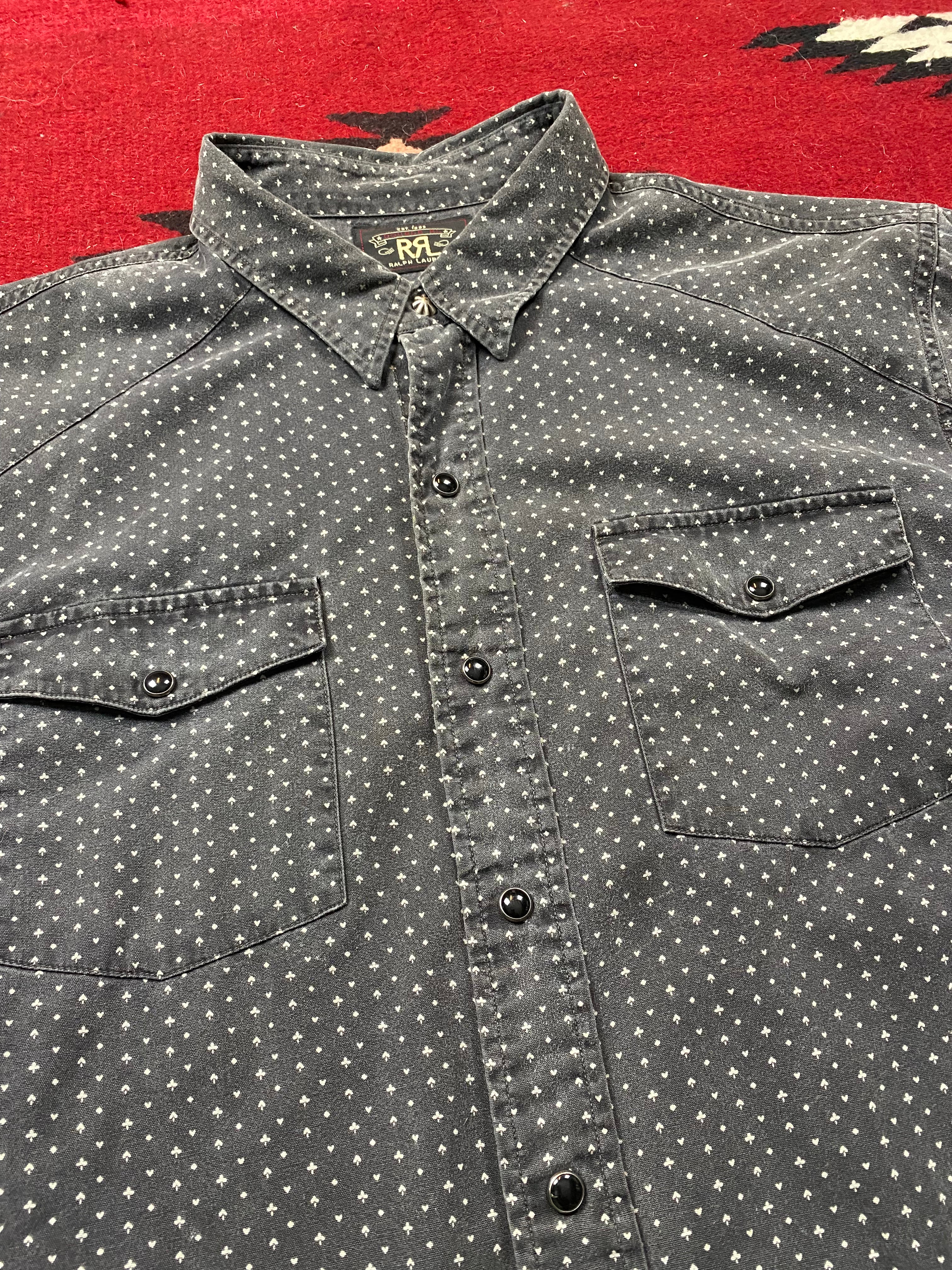 RRL Poker Pearl Snap Western Shirt