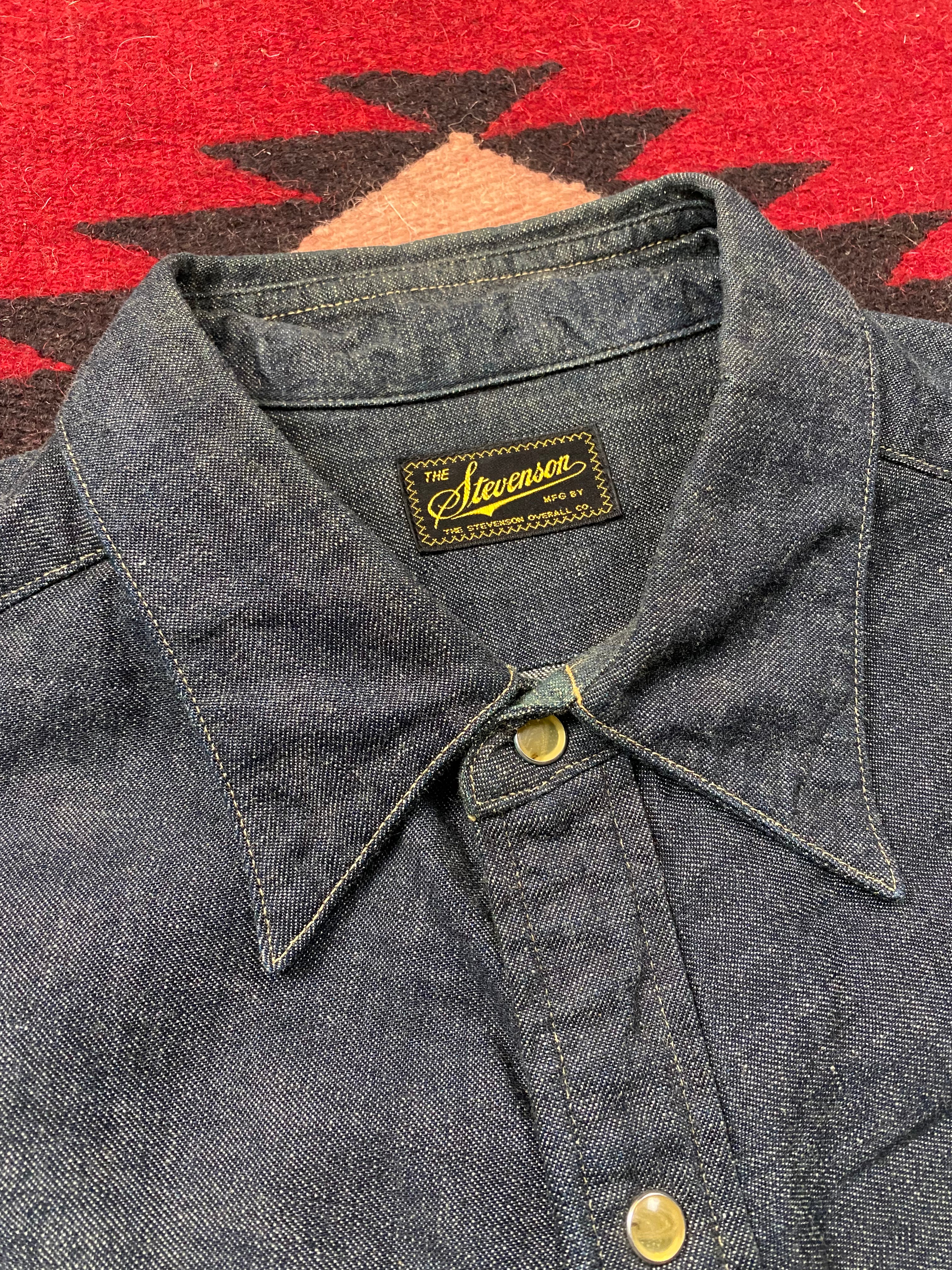 Stevenson Raw Denim Pearl Snap Western Shirt