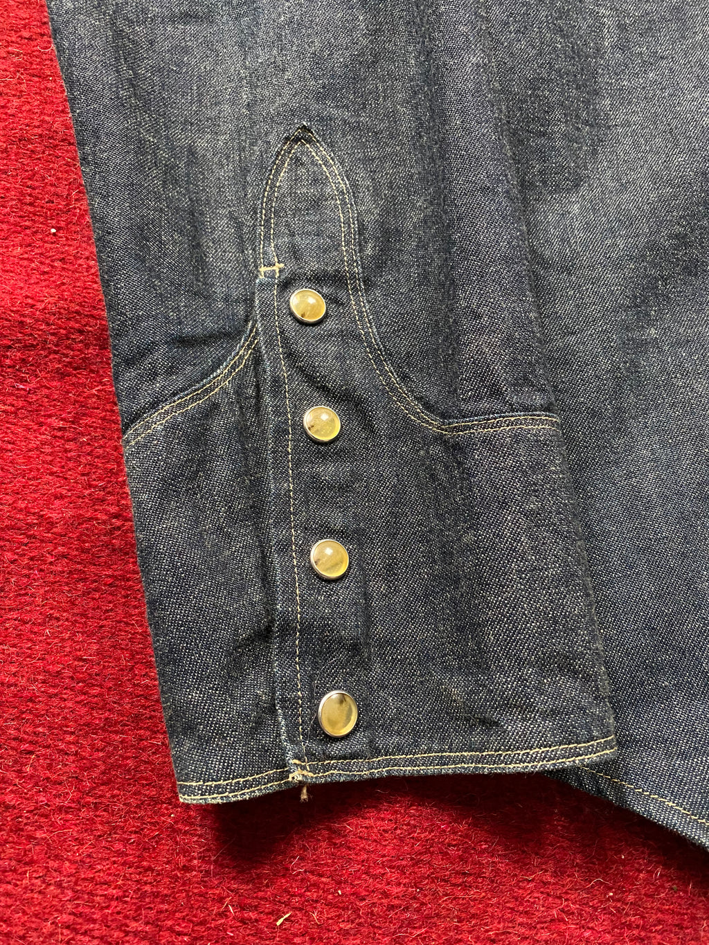 Stevenson Raw Denim Pearl Snap Western Shirt