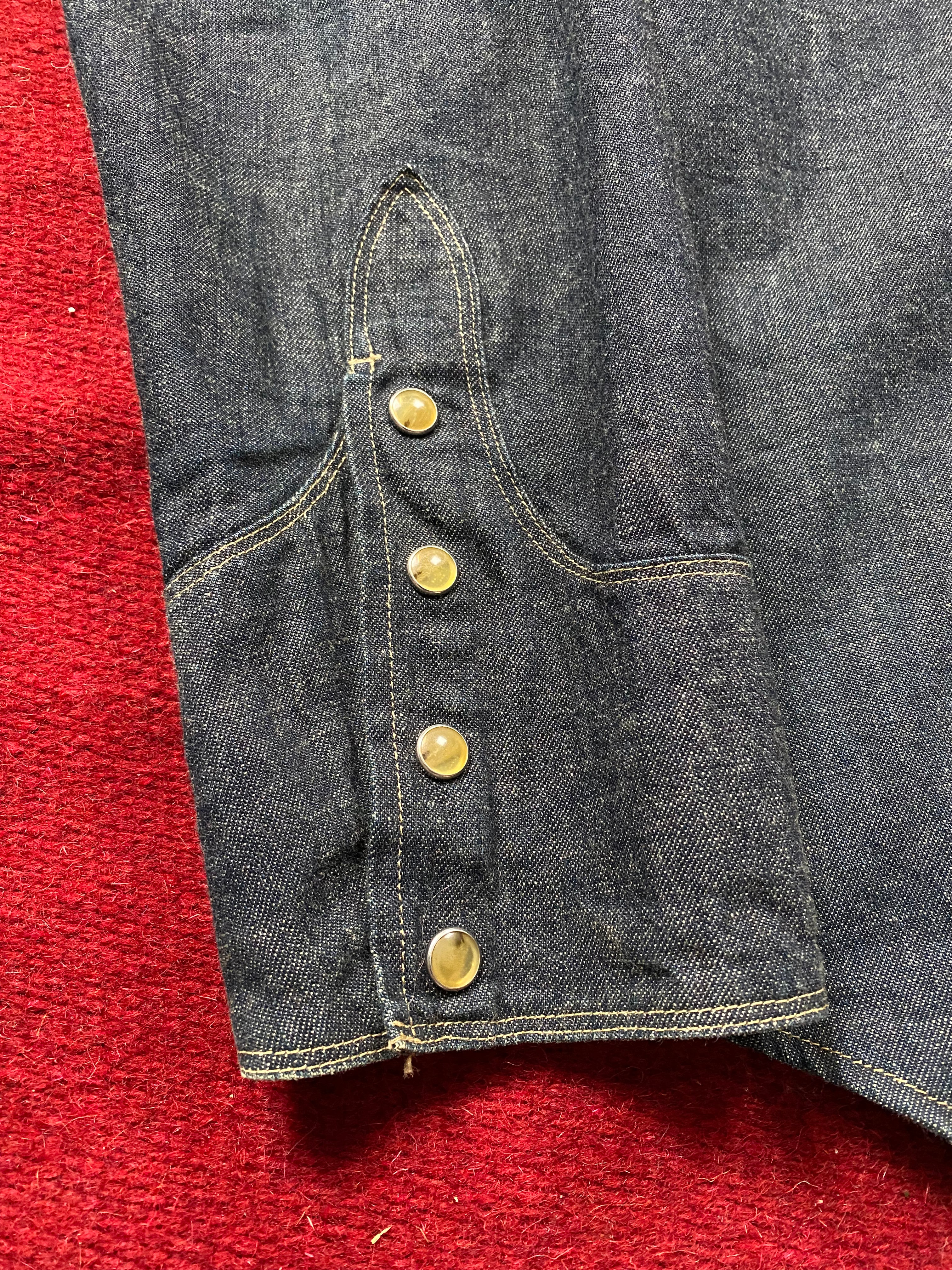 Stevenson Raw Denim Pearl Snap Western Shirt