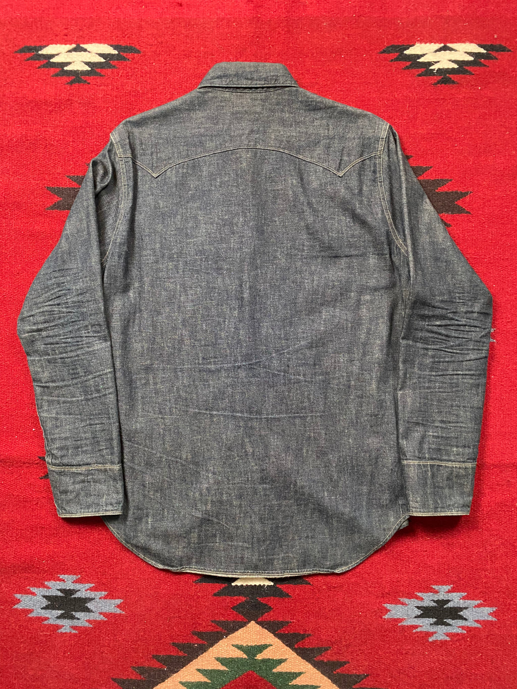 Stevenson Raw Denim Pearl Snap Western Shirt