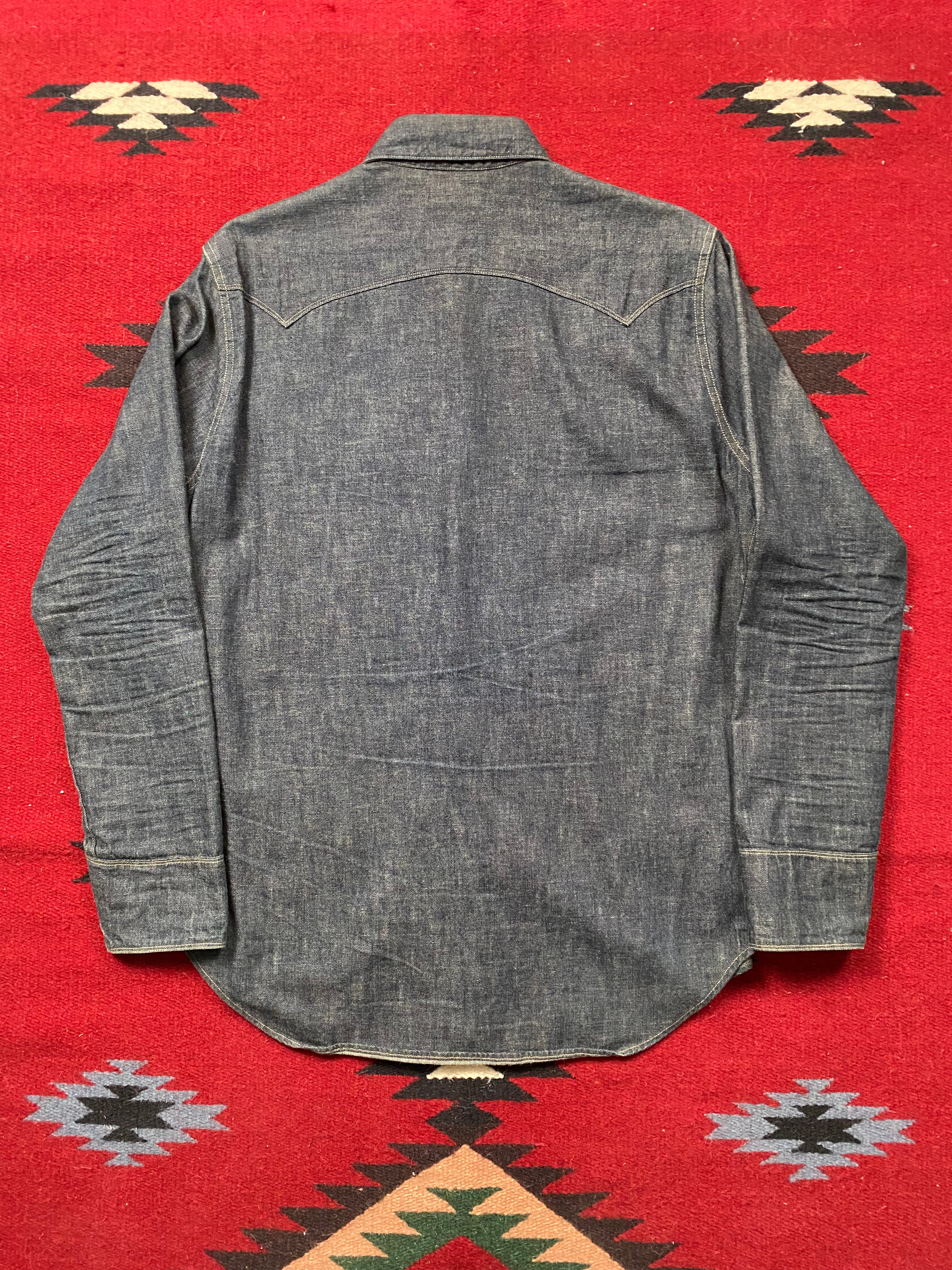 Stevenson Raw Denim Pearl Snap Western Shirt