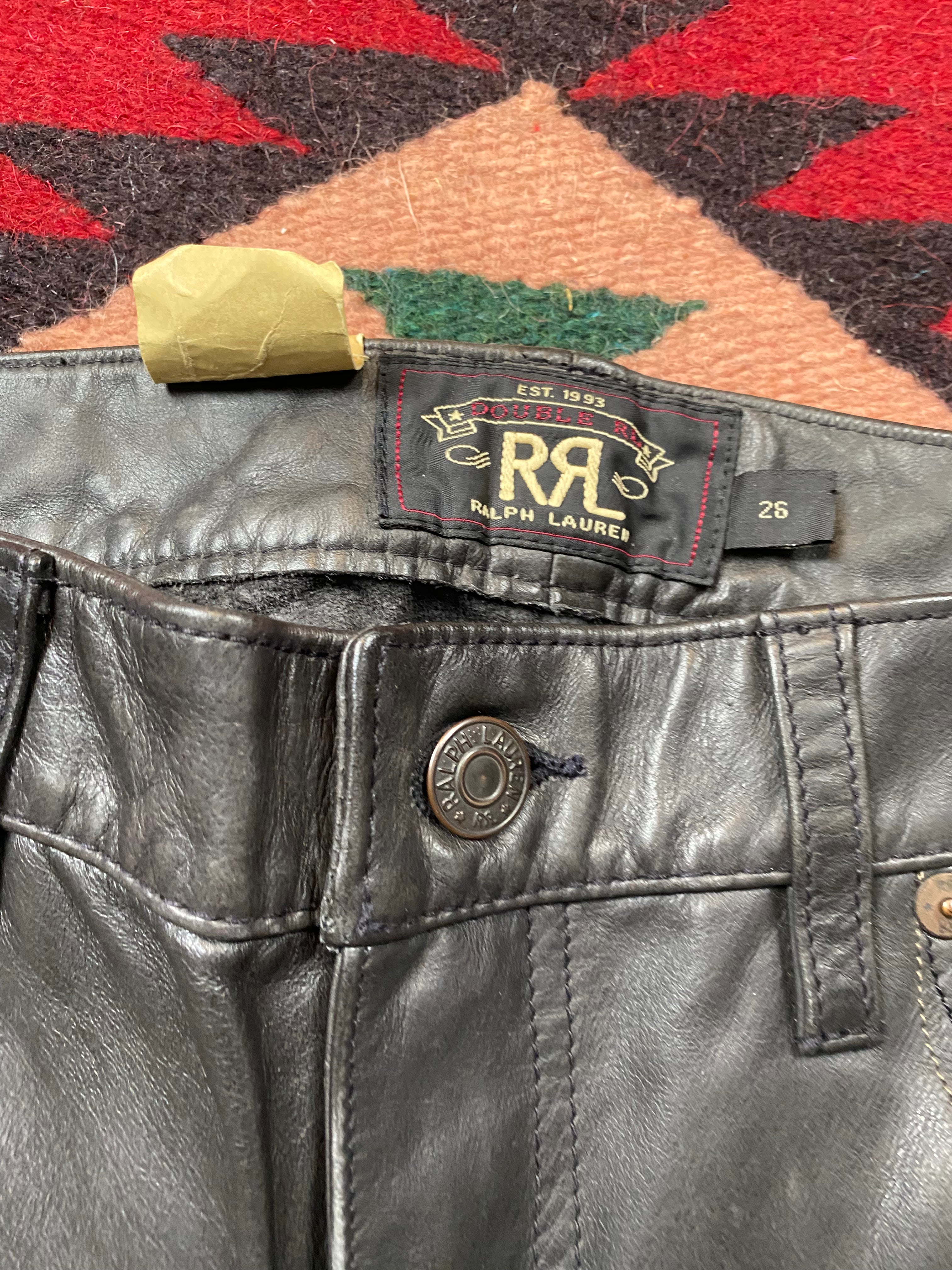 RRL Deadstock Leather Studded Rock 'N Roll Biker Pants