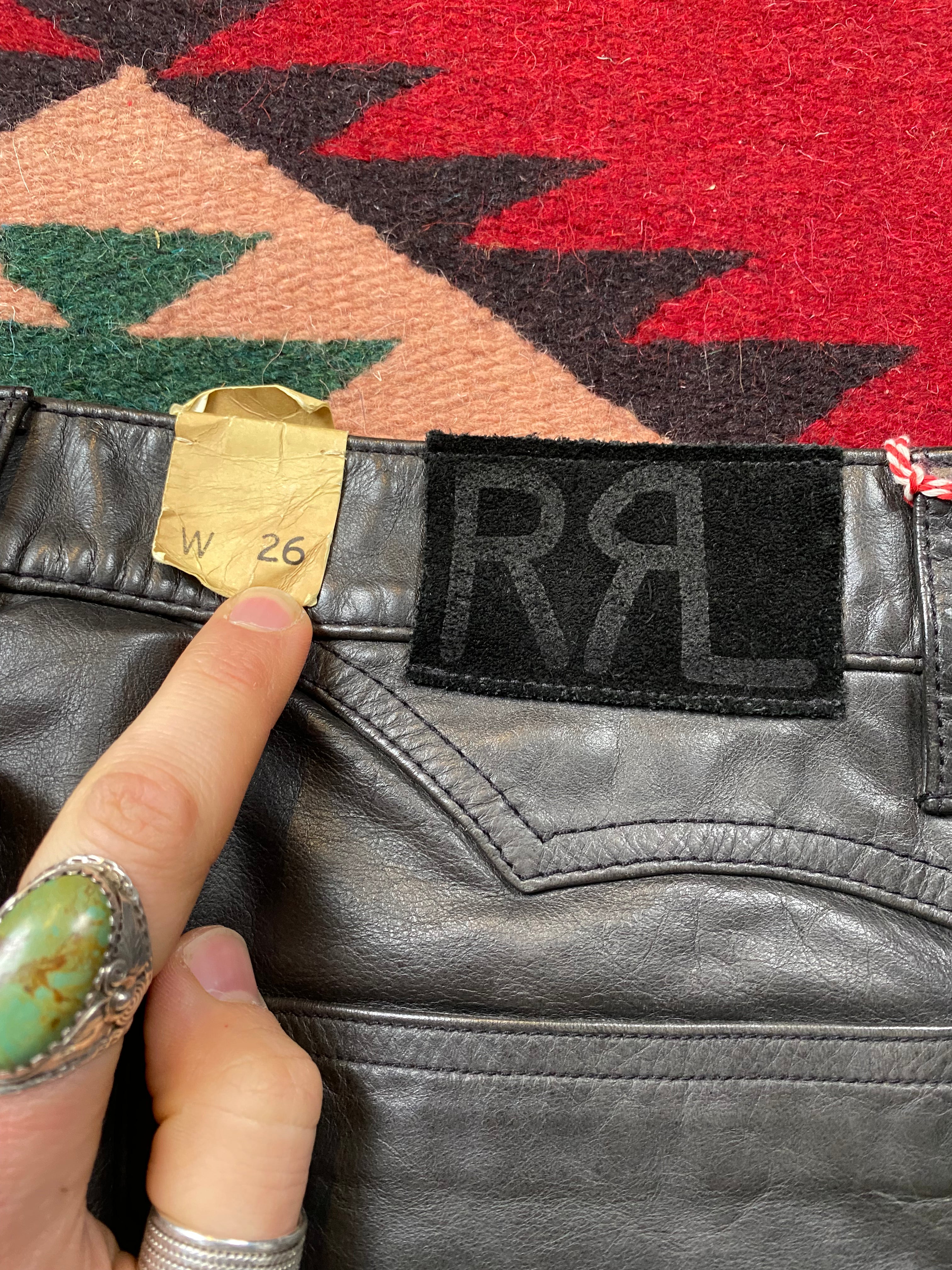 RRL Deadstock Leather Studded Rock 'N Roll Biker Pants