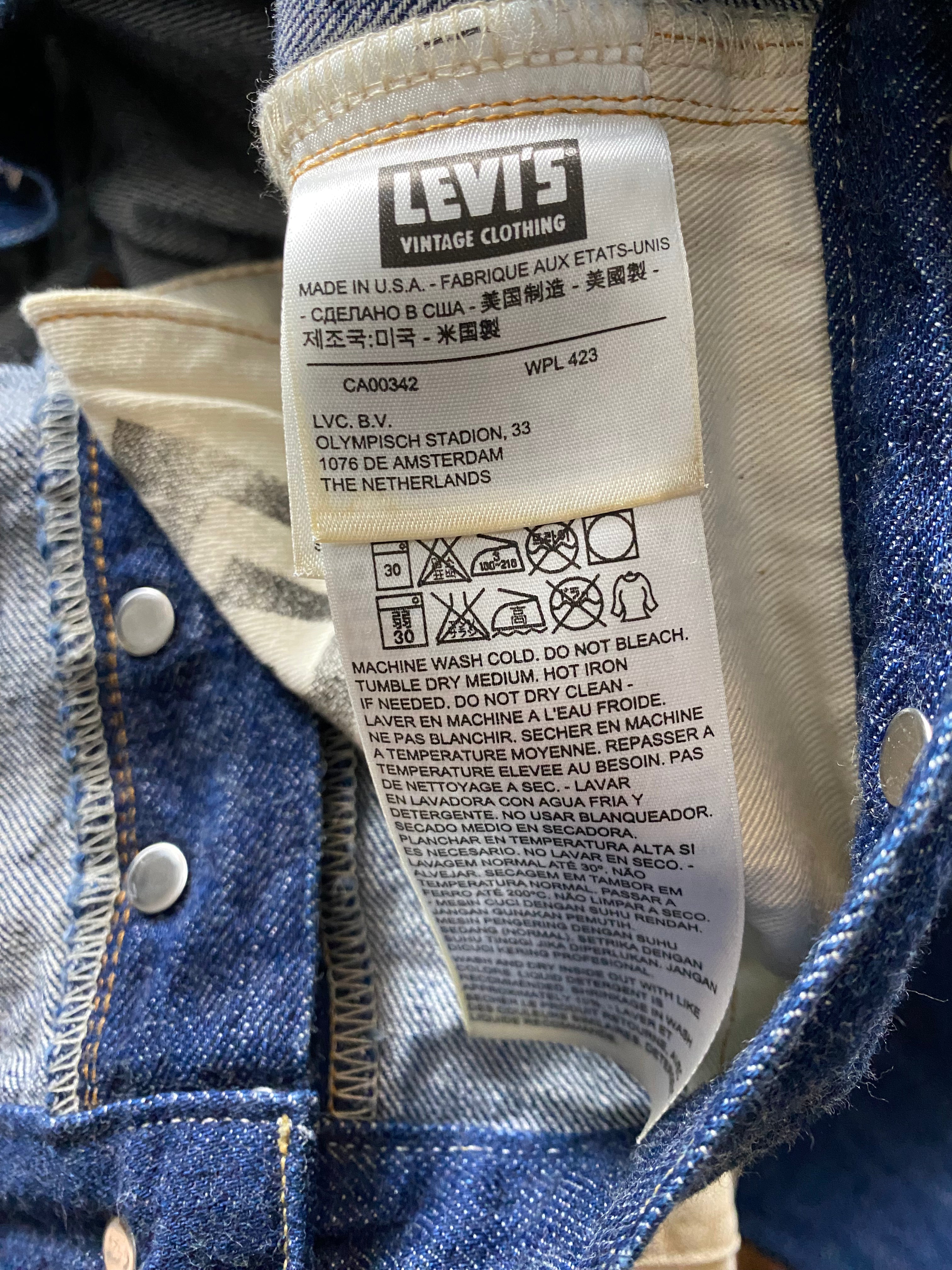 Levi's Vintage Clothing 1915 One Wash 501XX Jeans