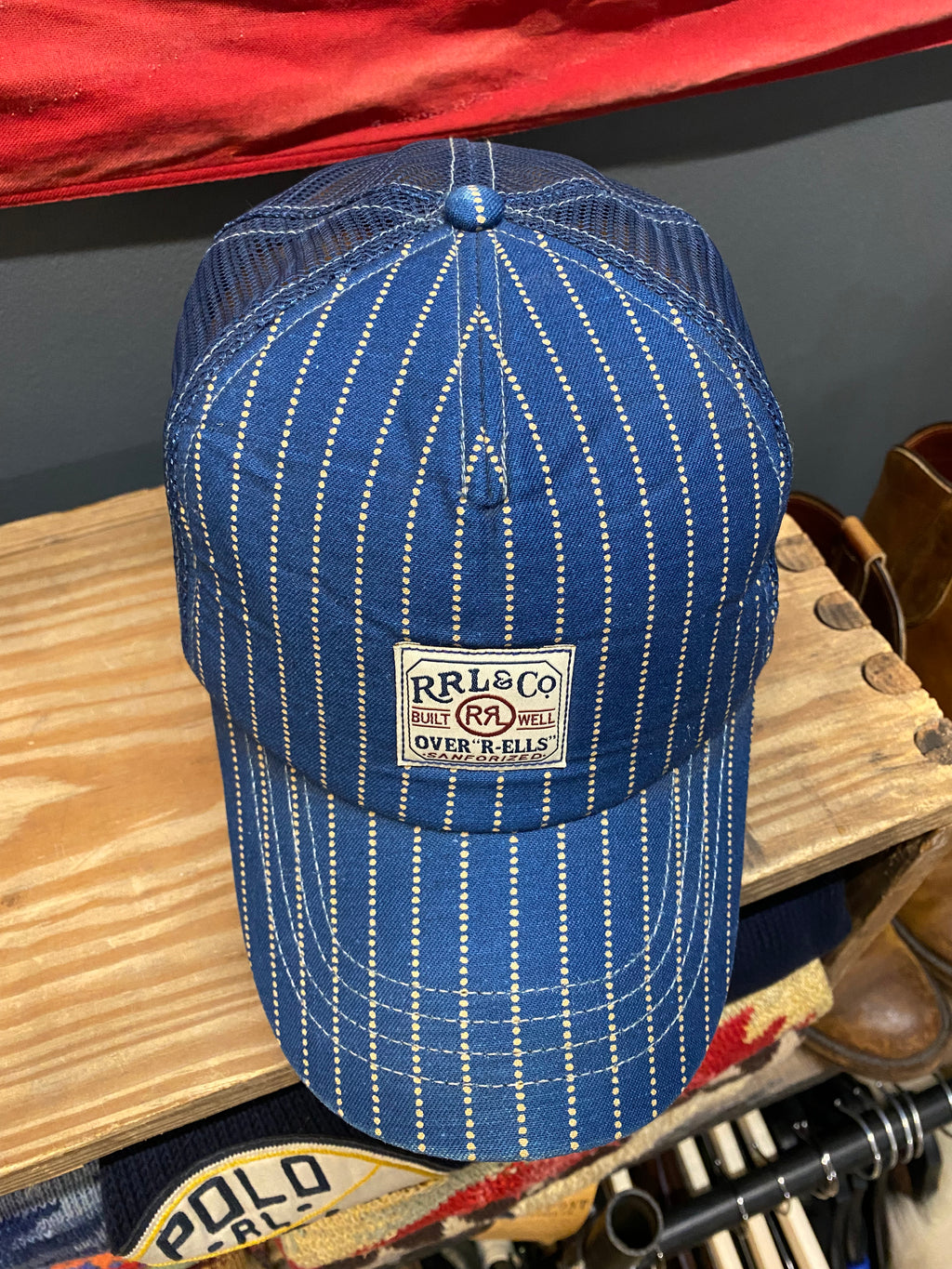 RRL Wabash Striped Trucker Cap