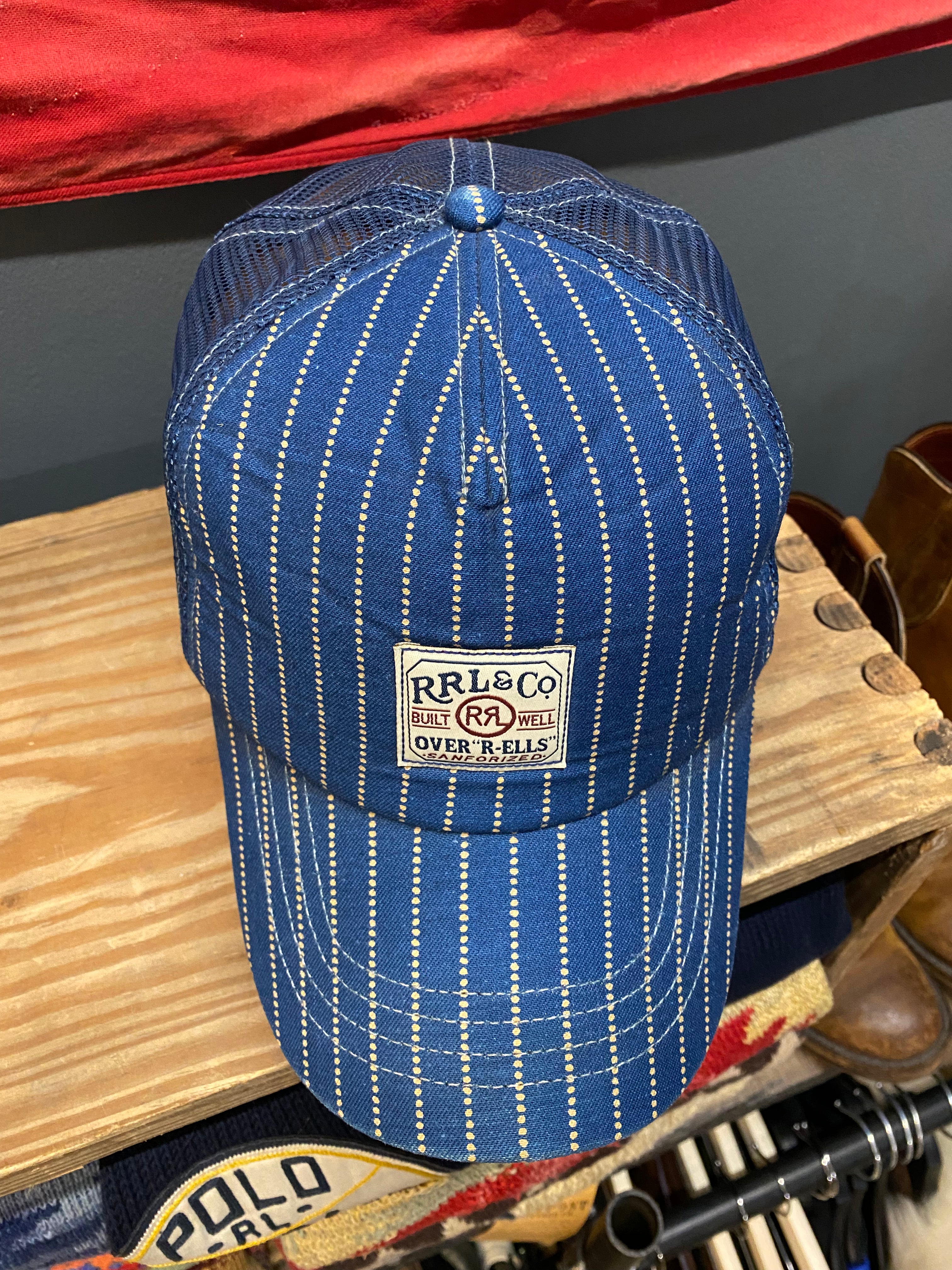 RRL Wabash Striped Trucker Cap