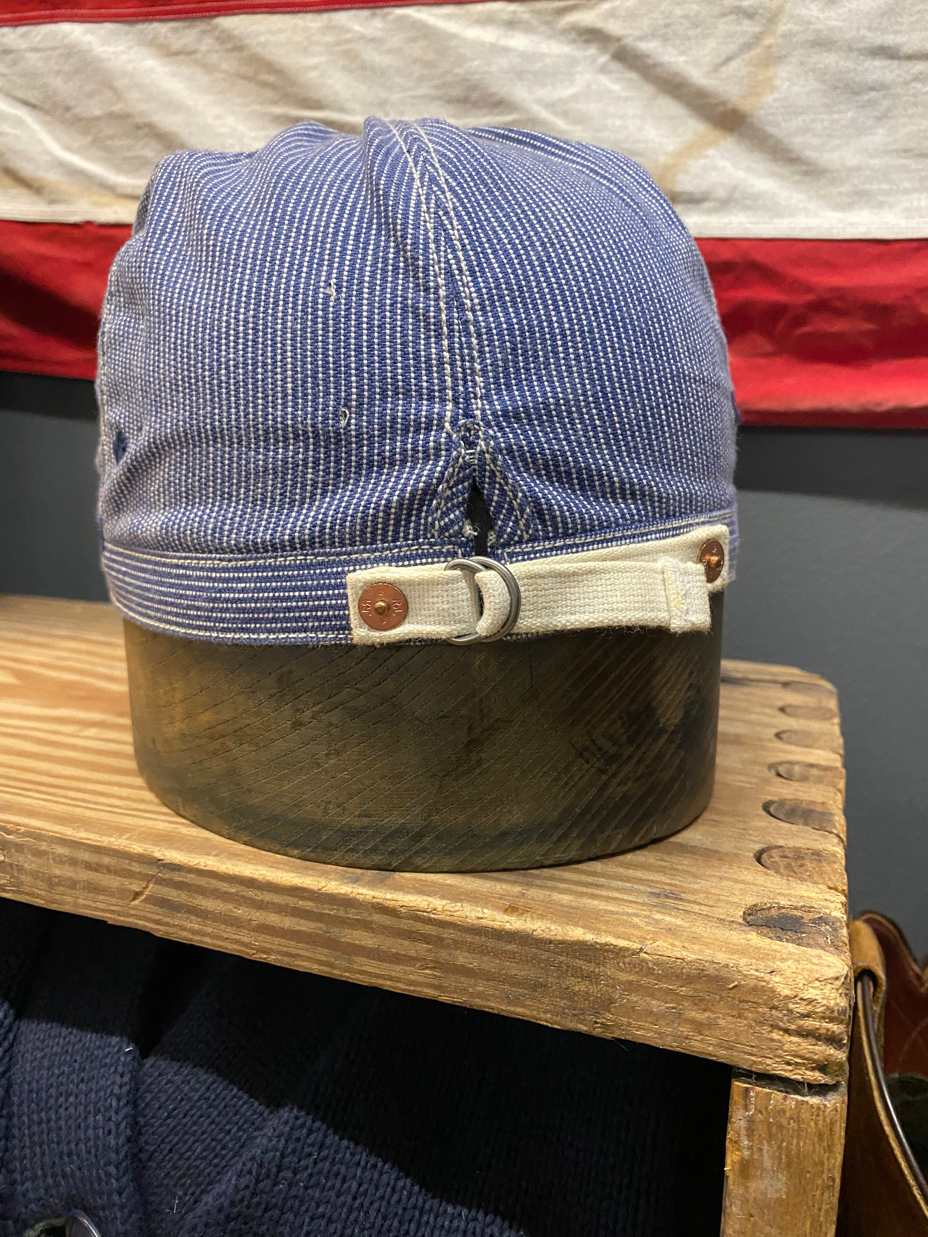 RRL Hickory Striped Worker Cap