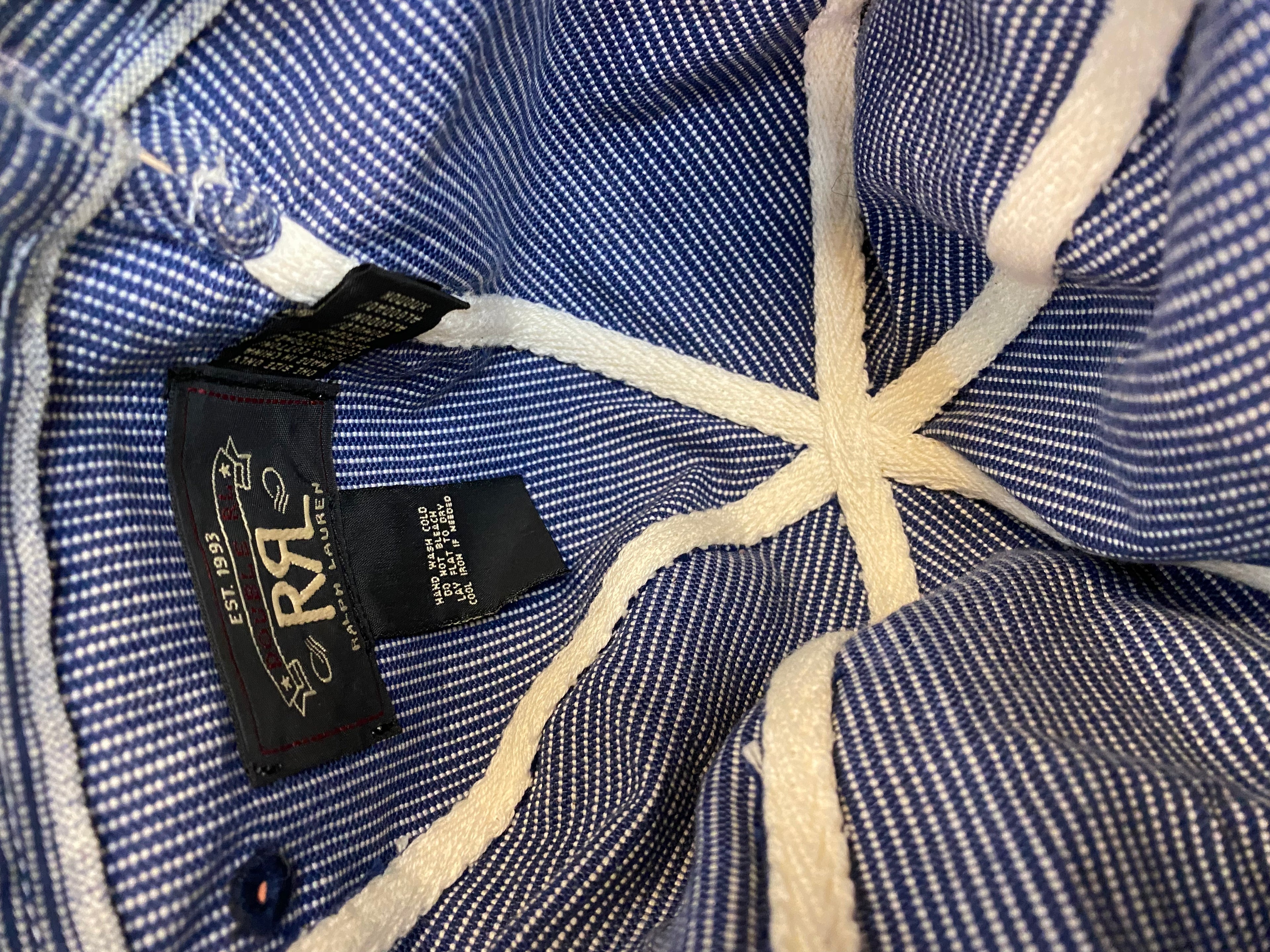 RRL Hickory Striped Worker Cap