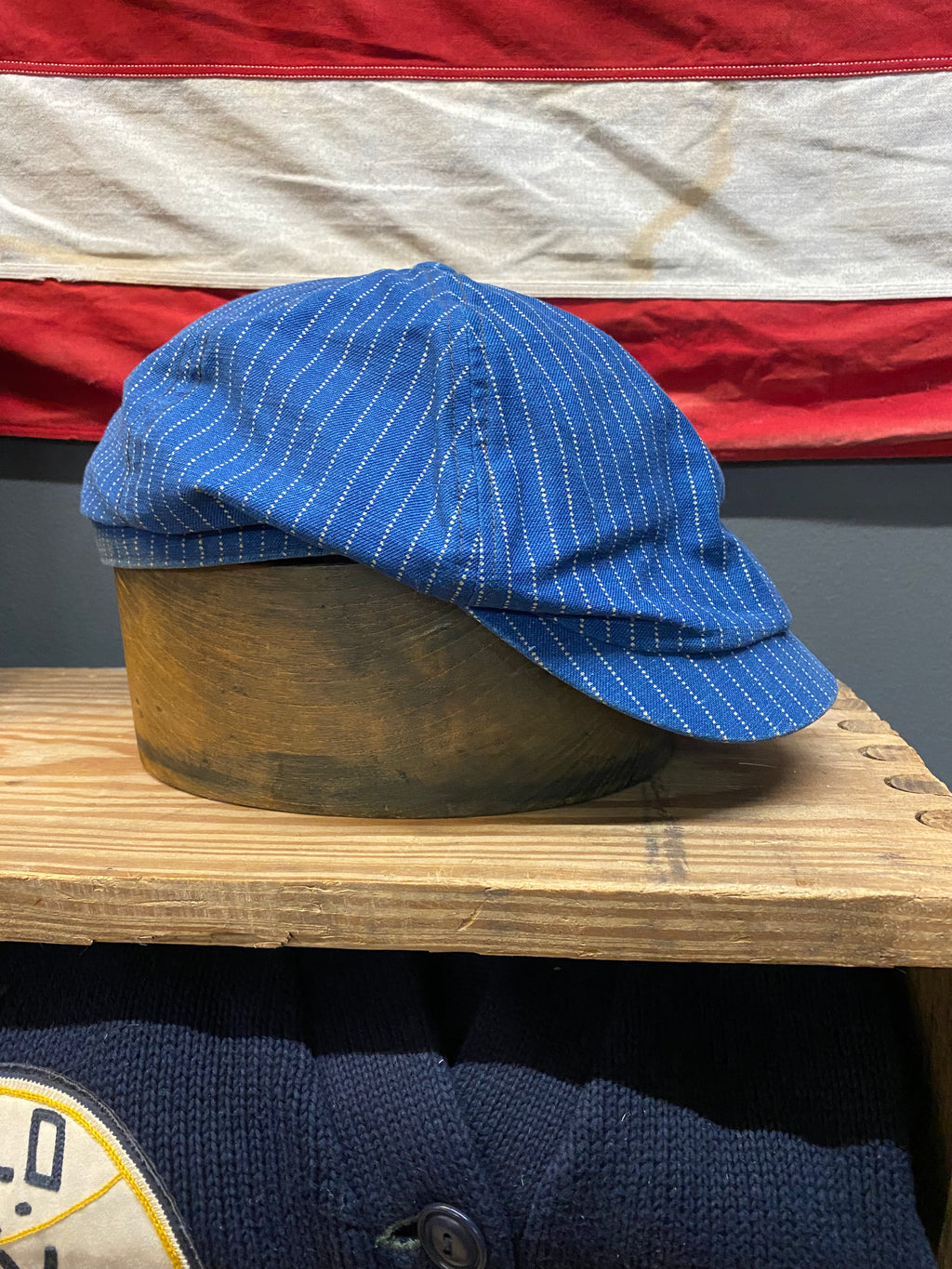 RRL Wabash Striped Flatcap