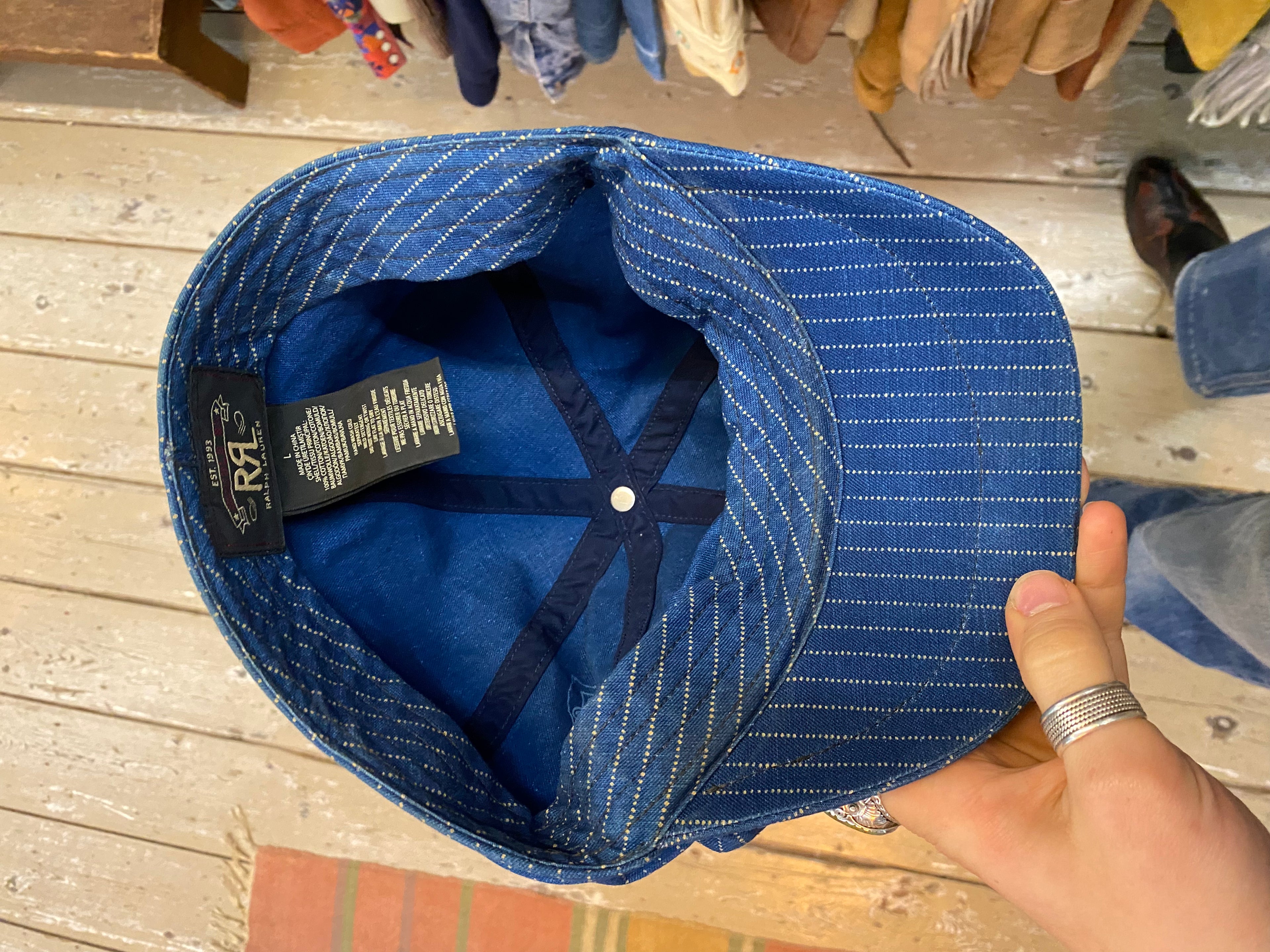RRL Wabash Striped Flatcap