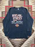 Harley Davidson 1970's Real Men Wear Black Waffle Shirt
