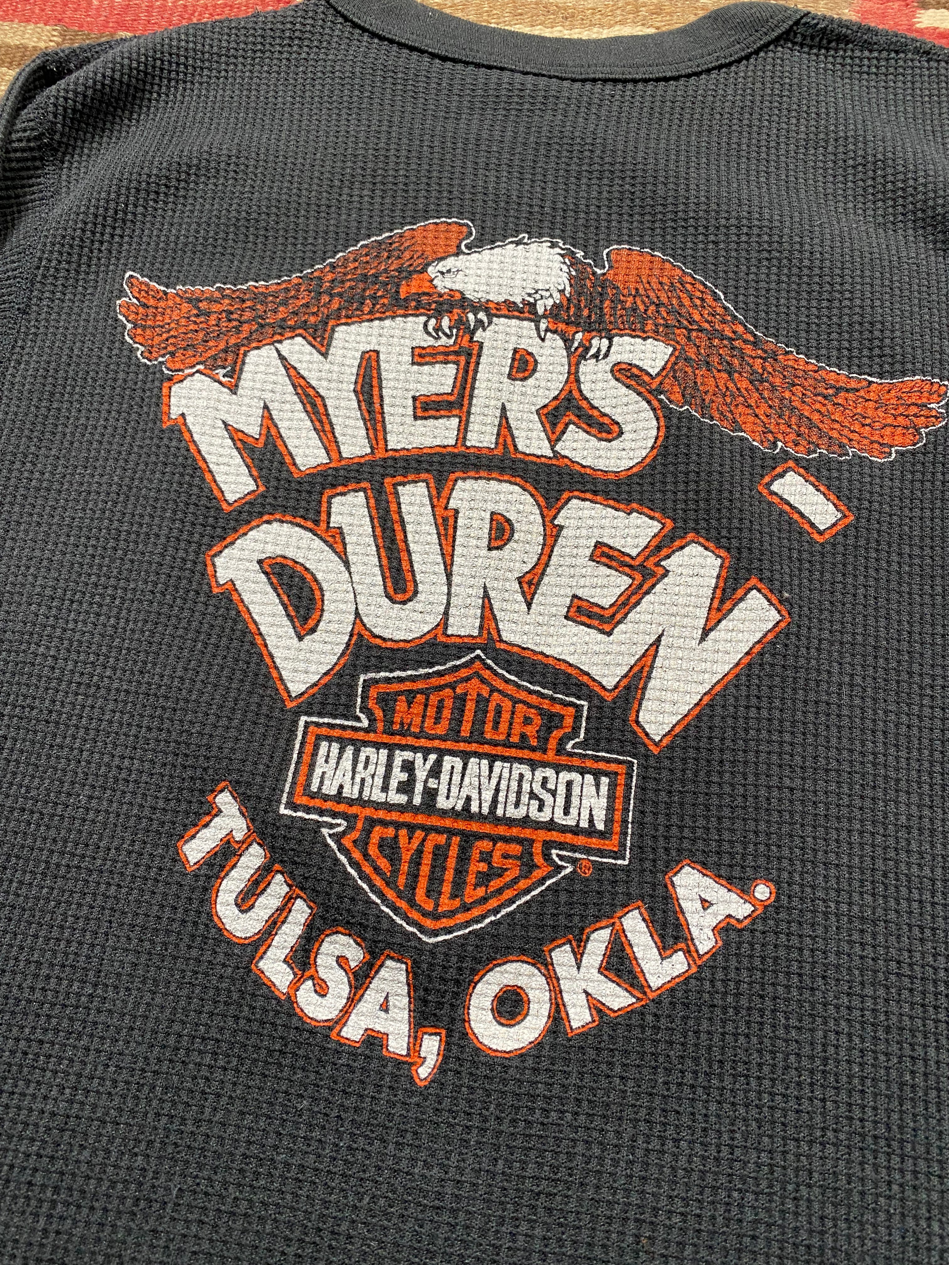 Harley Davidson 1970's Real Men Wear Black Waffle Shirt