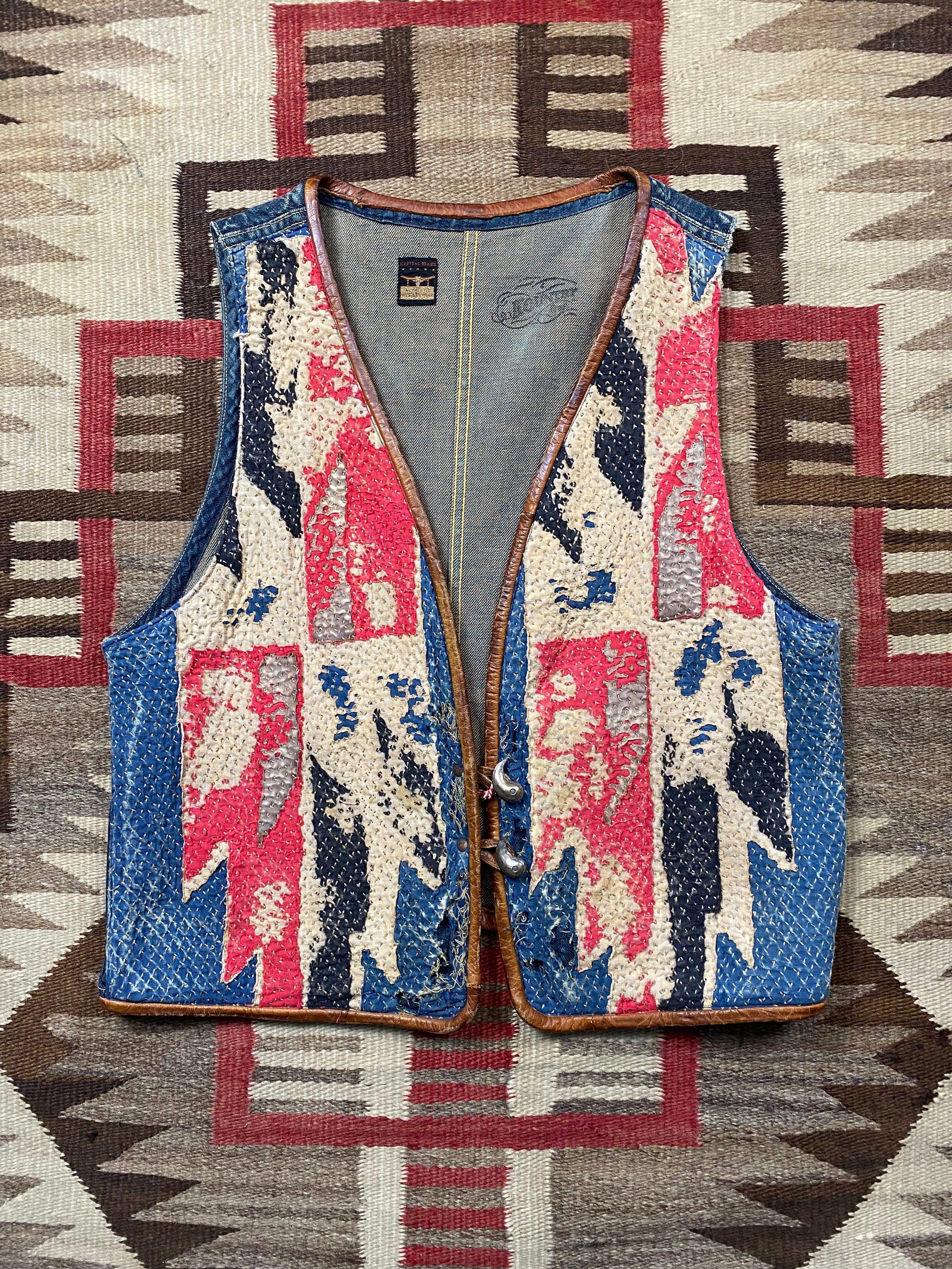 Kapital Kountry Southwestern Denim Sashiko Boro Vest