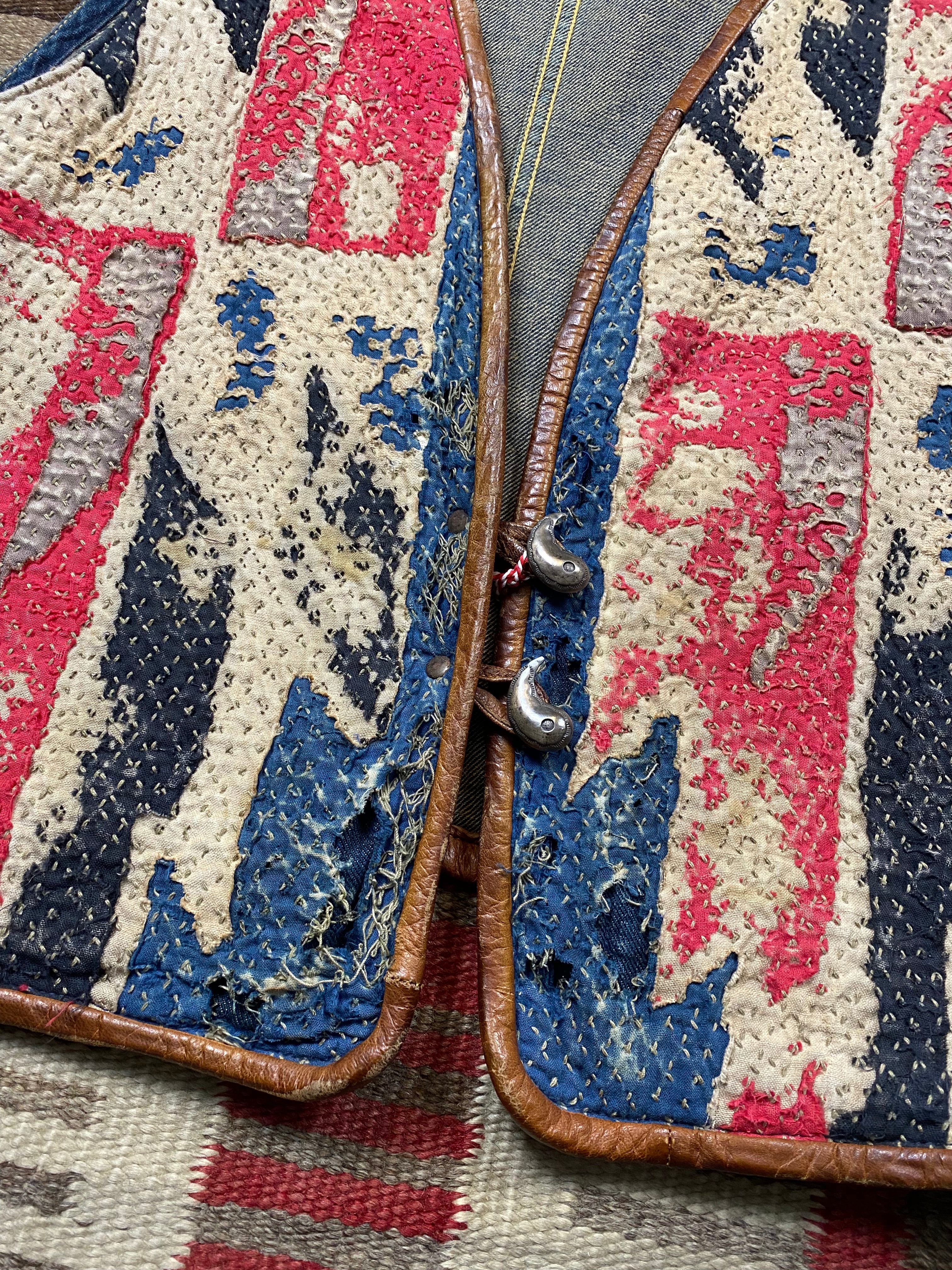 Kapital Kountry Southwestern Denim Sashiko Boro Vest
