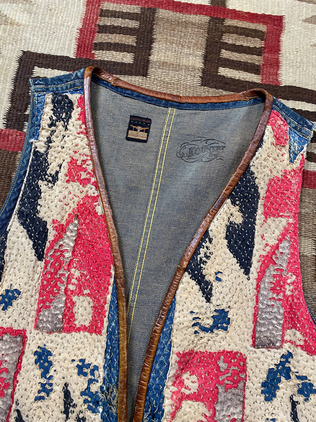 Kapital Kountry Southwestern Denim Sashiko Boro Vest