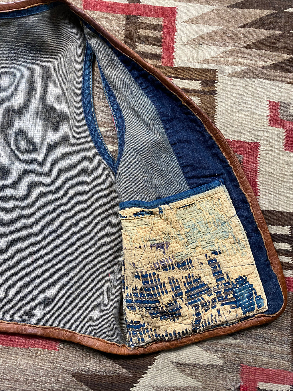 Kapital Kountry Southwestern Denim Sashiko Boro Vest
