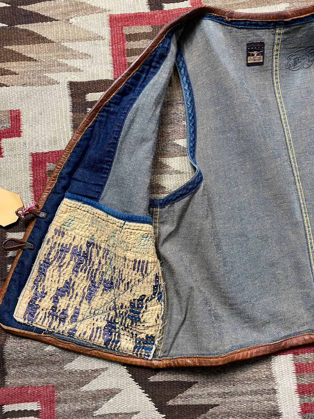 Kapital Kountry Southwestern Denim Sashiko Boro Vest