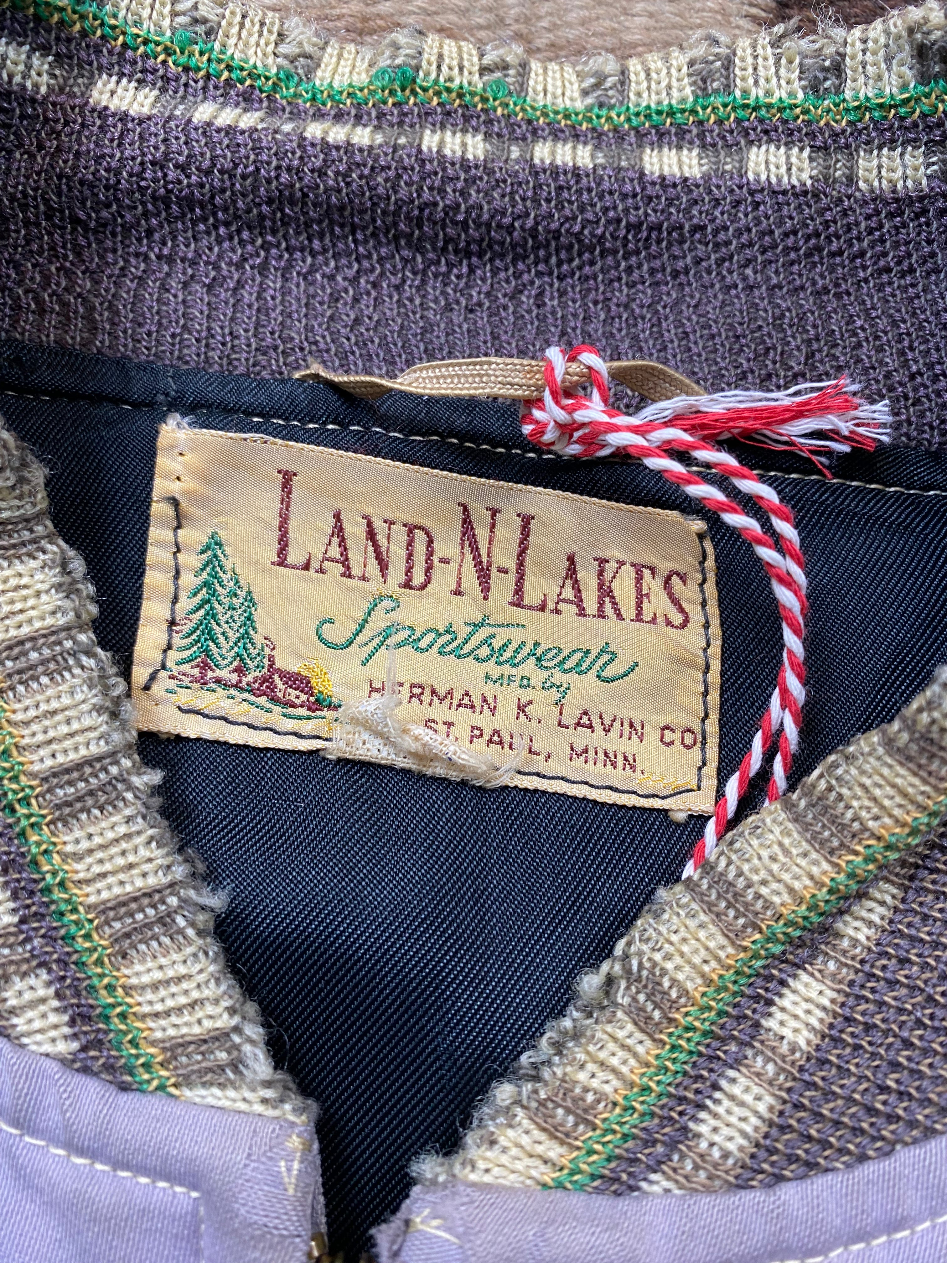 Land-N-Lakes Sportswear 1950's Gabardine Bomber Jacket