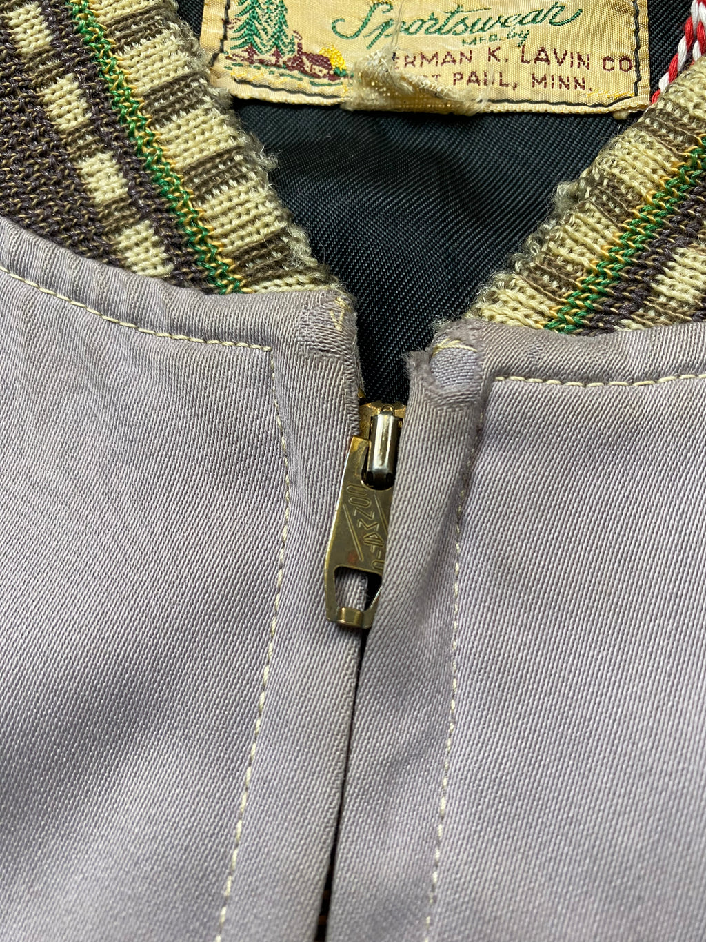 Land-N-Lakes Sportswear 1950's Gabardine Bomber Jacket
