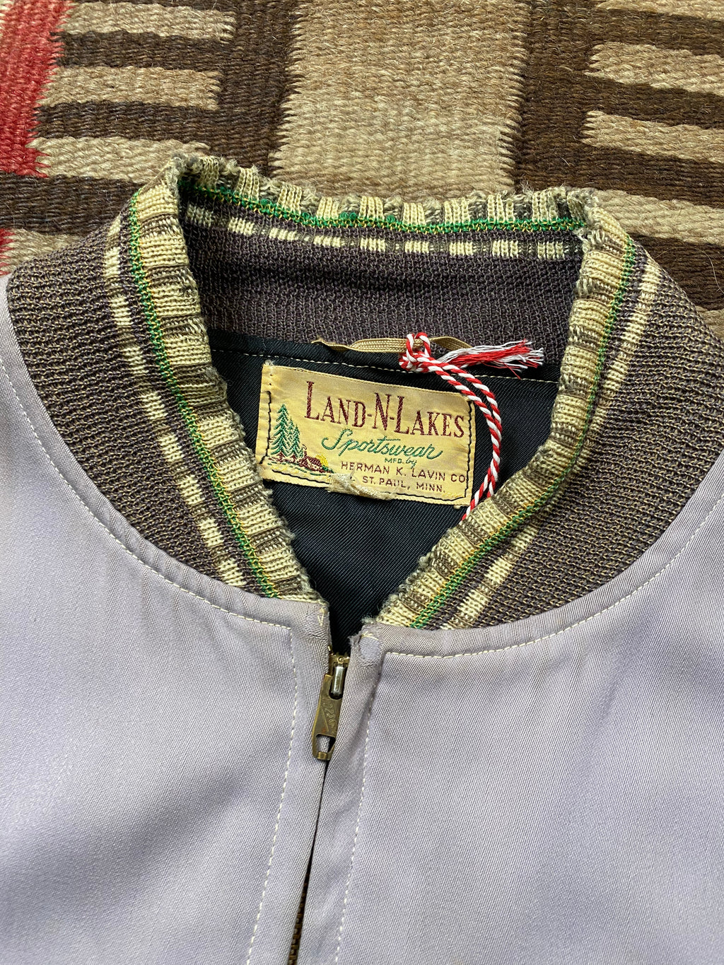 Land-N-Lakes Sportswear 1950's Gabardine Bomber Jacket