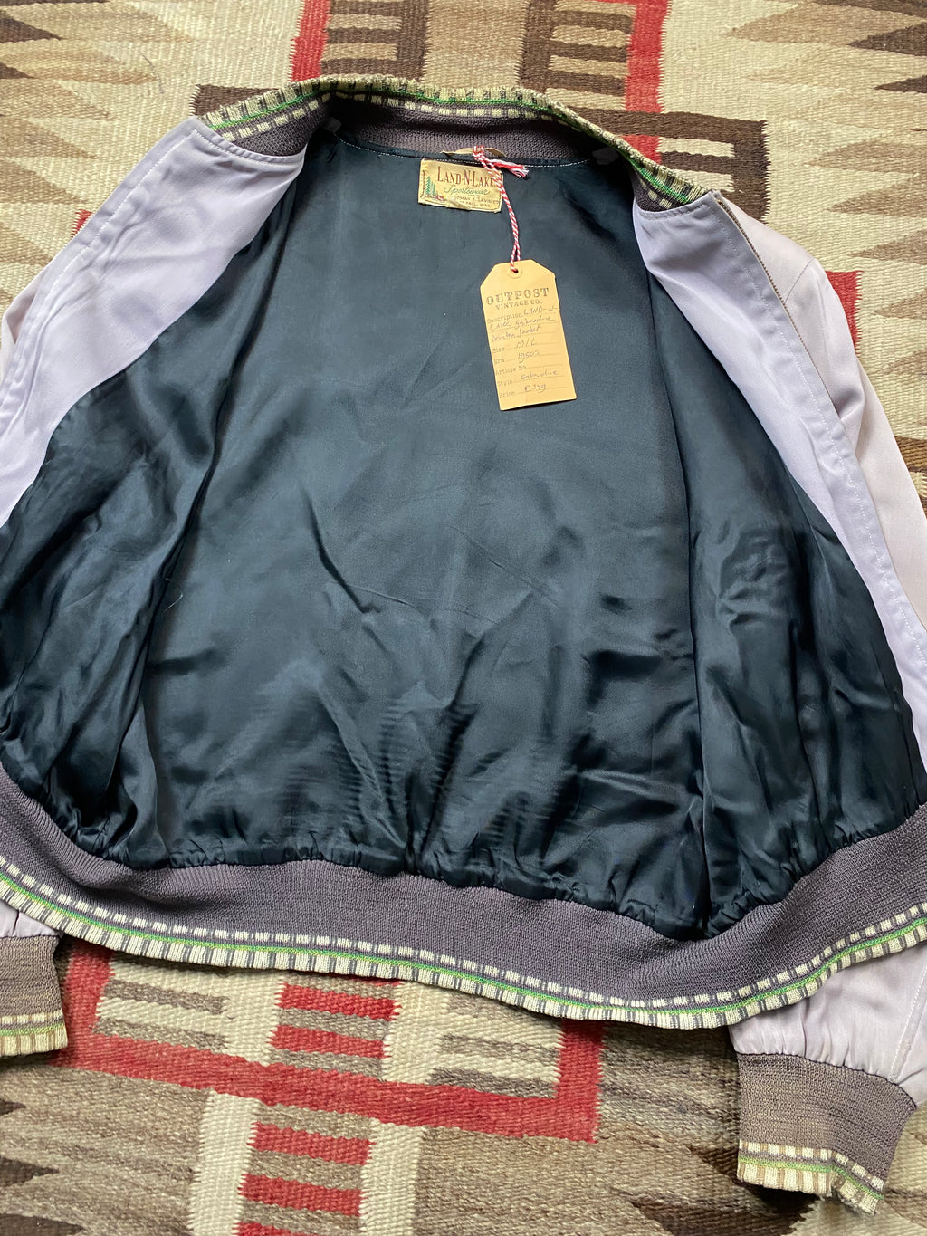Land-N-Lakes Sportswear 1950's Gabardine Bomber Jacket
