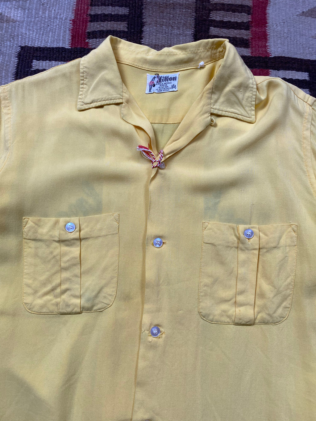 Hilton 1950's Chain Stitched Gabardine Bowling Shirt