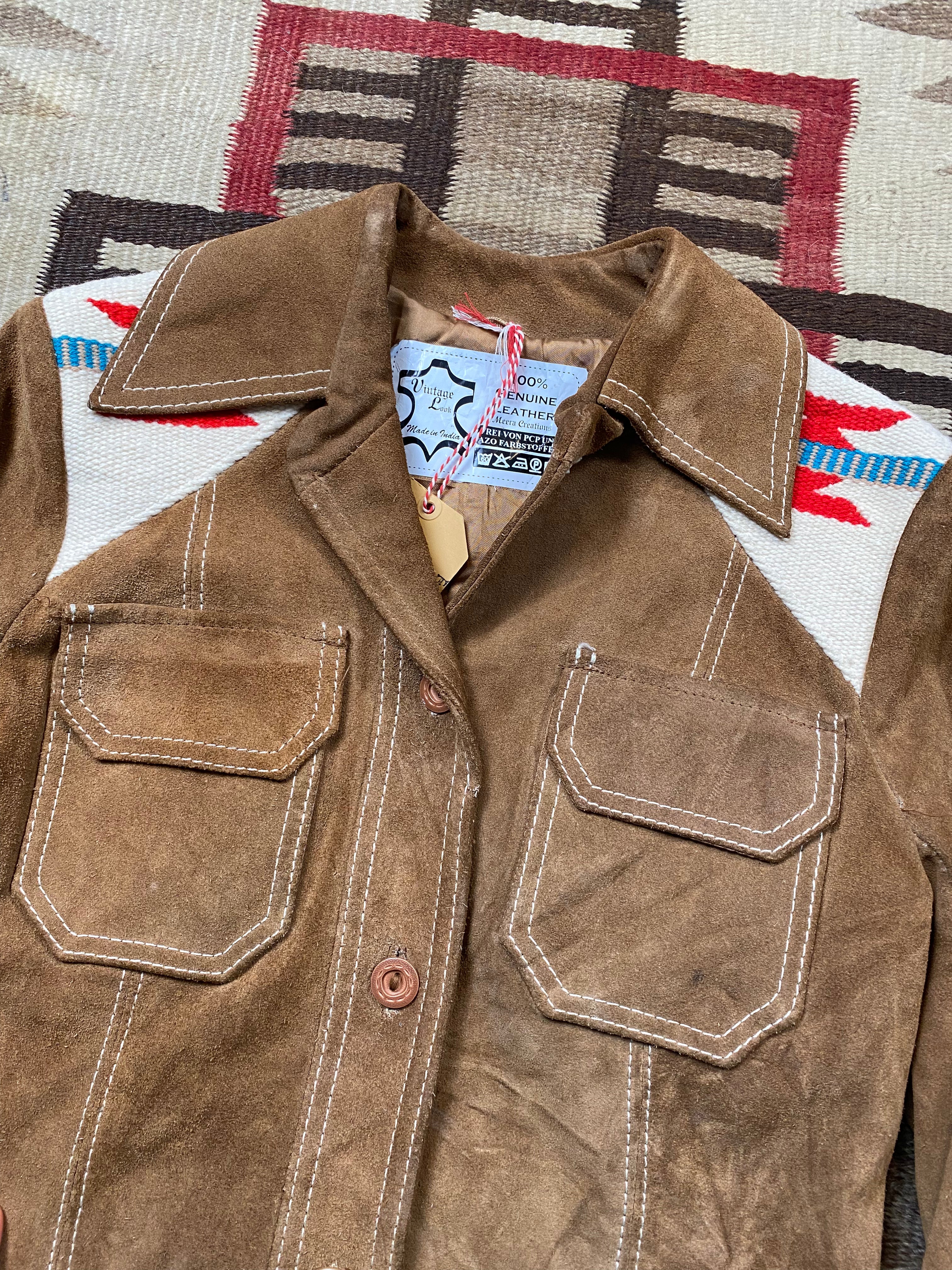 Pioneer Wear Suede Chimayo Paneled Jacket