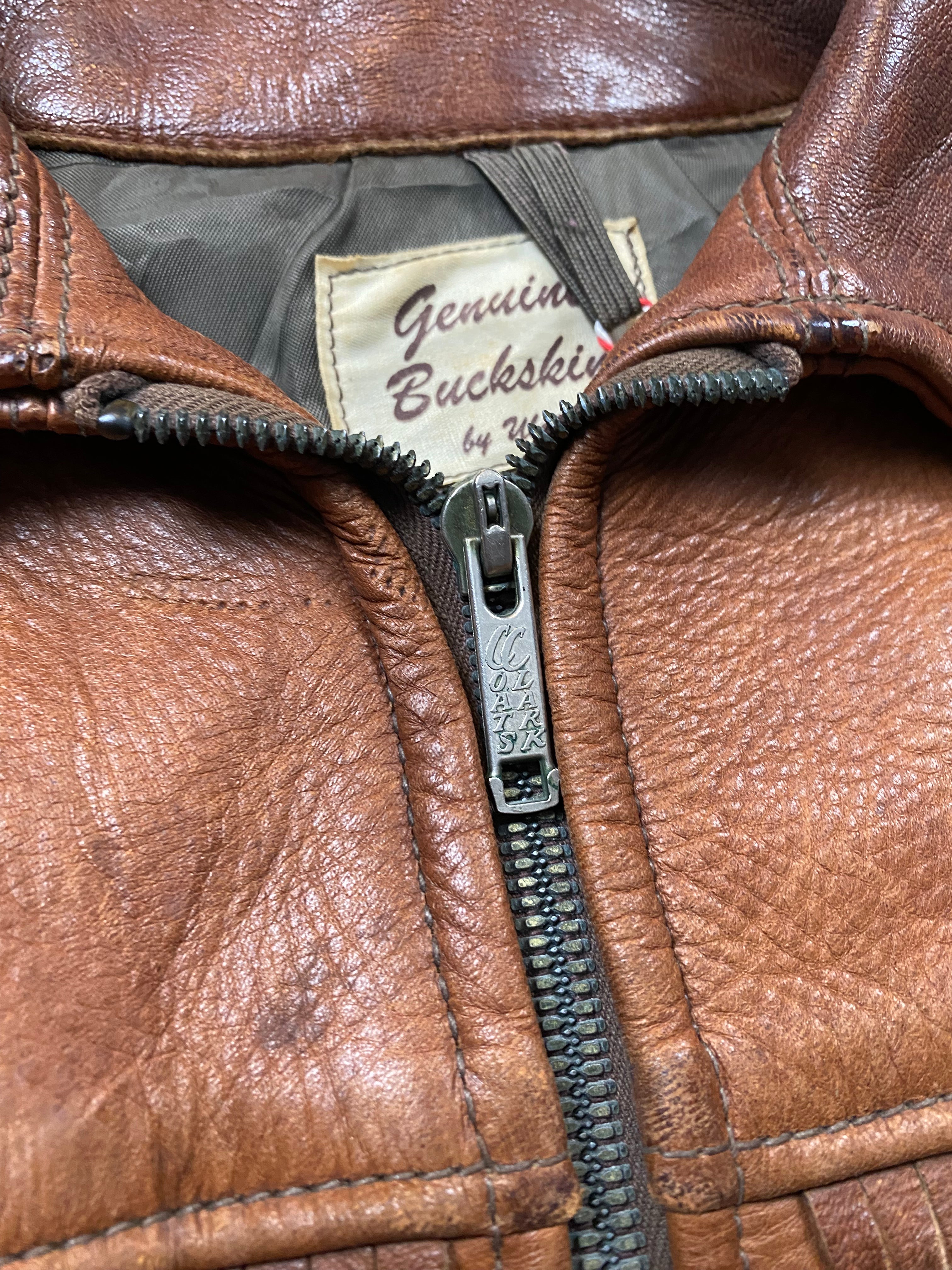 Uber 1950's Buckskin Zip-Up Fringe Jacket