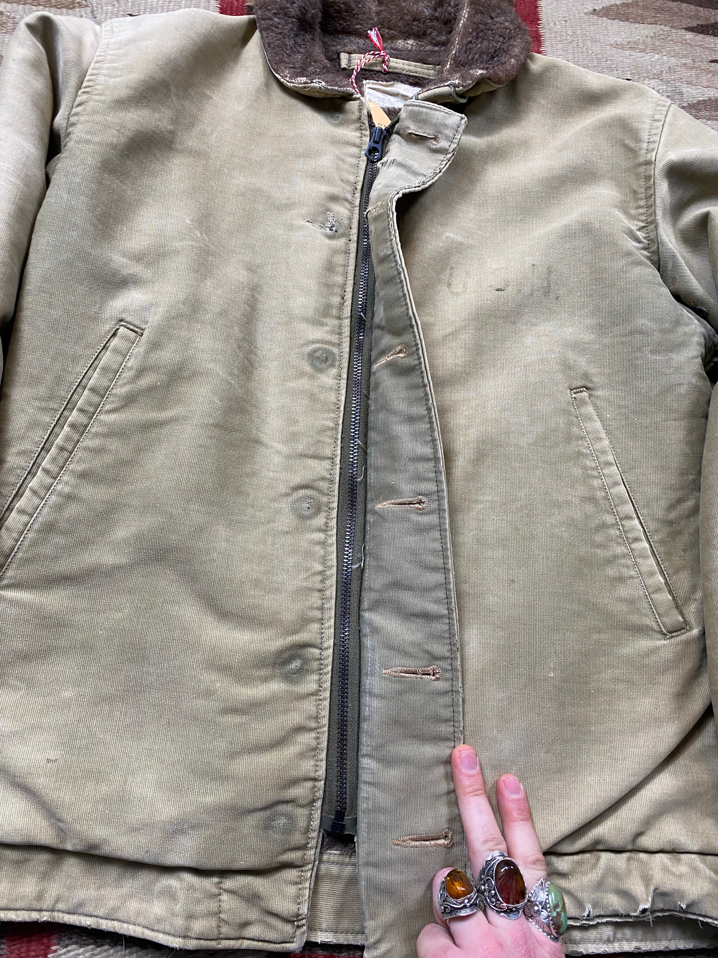 USN WW2 Stenciled N-1 Deck Jacket